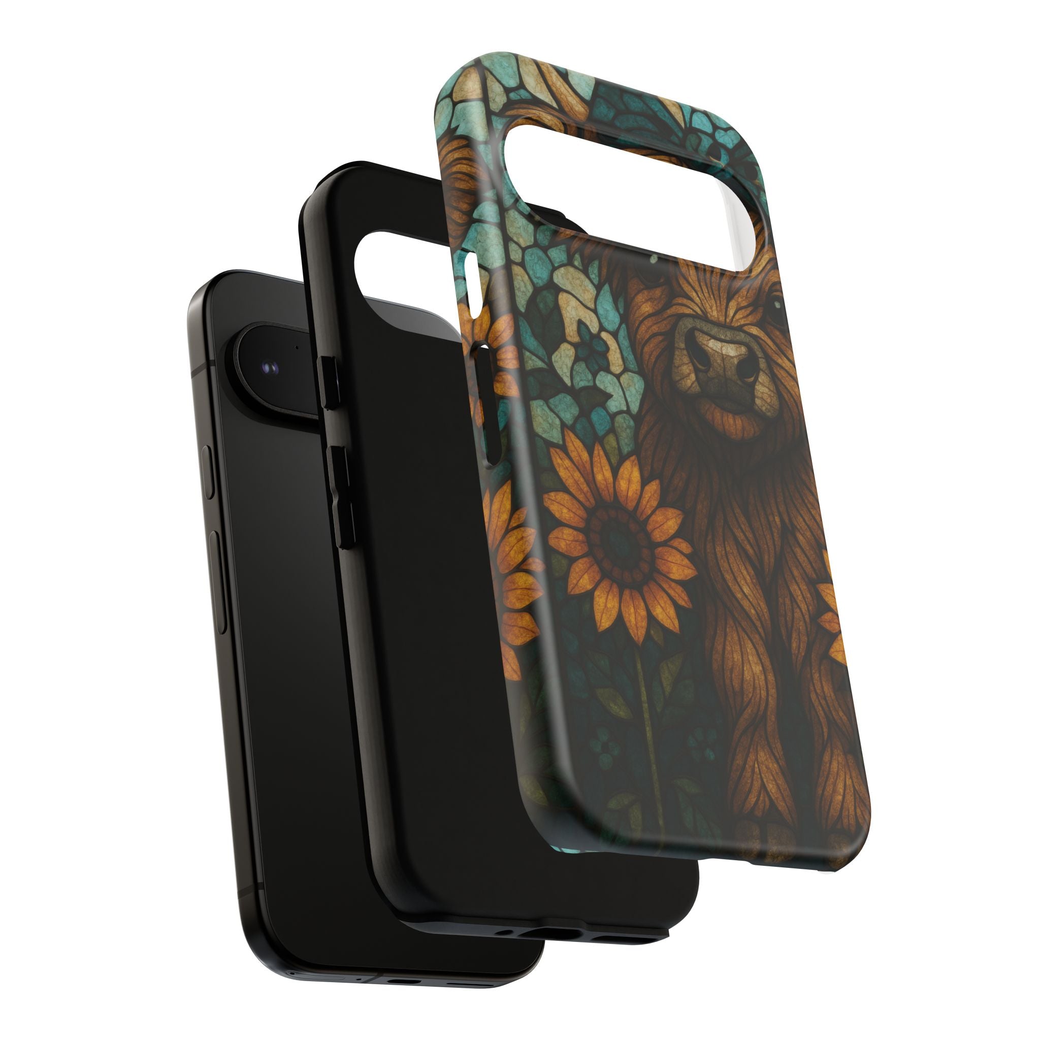 Stained Glass Baby Cow Phone Case – Sunflower Farmhouse Animal Design