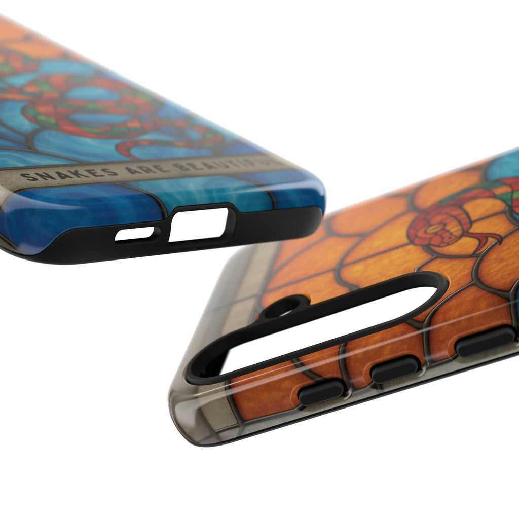 Snakes Are Beautiful Stained Glass Phone Case, Colorful Reptile Design Phone Cover, Nature Lovers Reptile Phone Case, Danger Noodle Case
