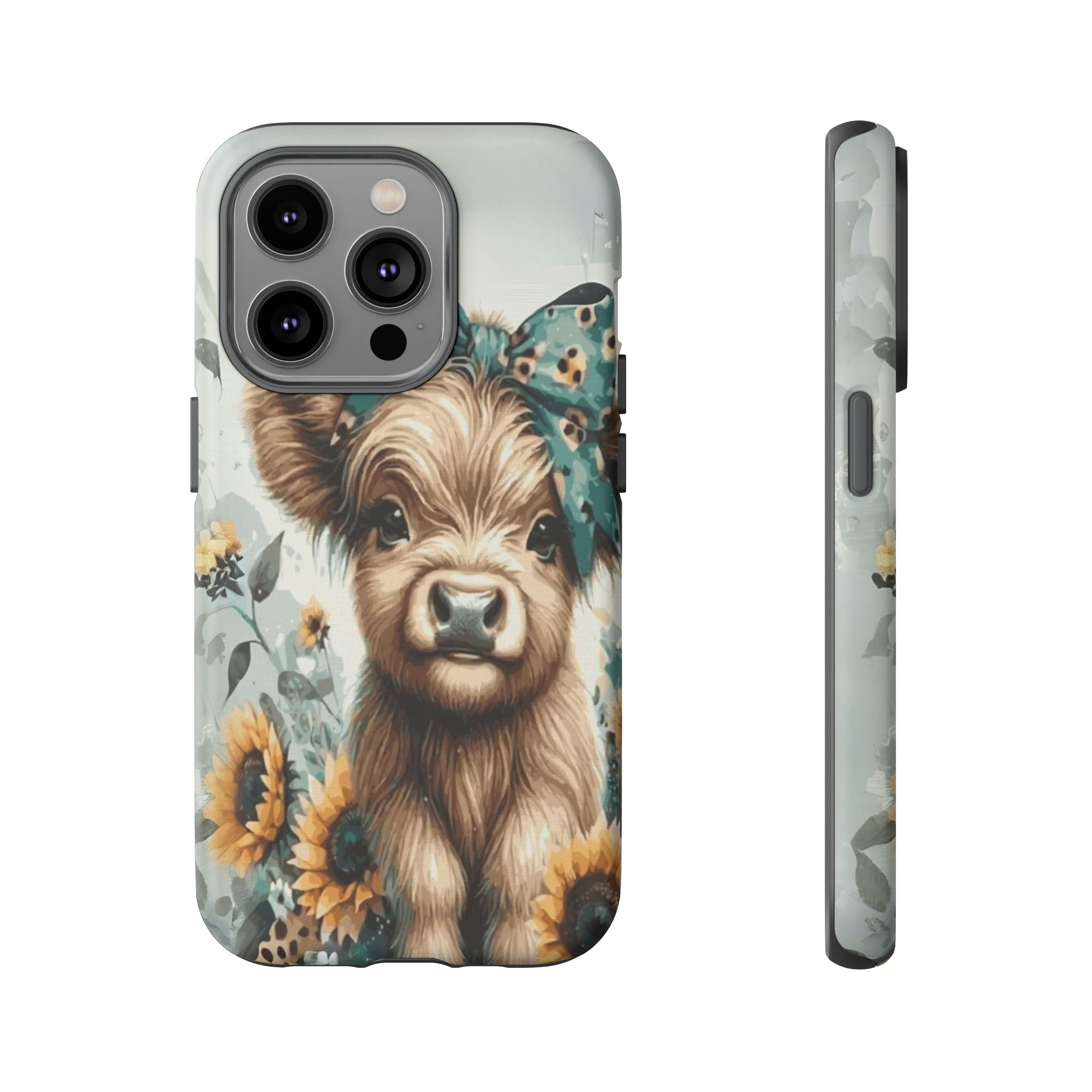 Adorable Cow Phone Case – Floral Farmhouse Design, Cute Animal Lover Gift