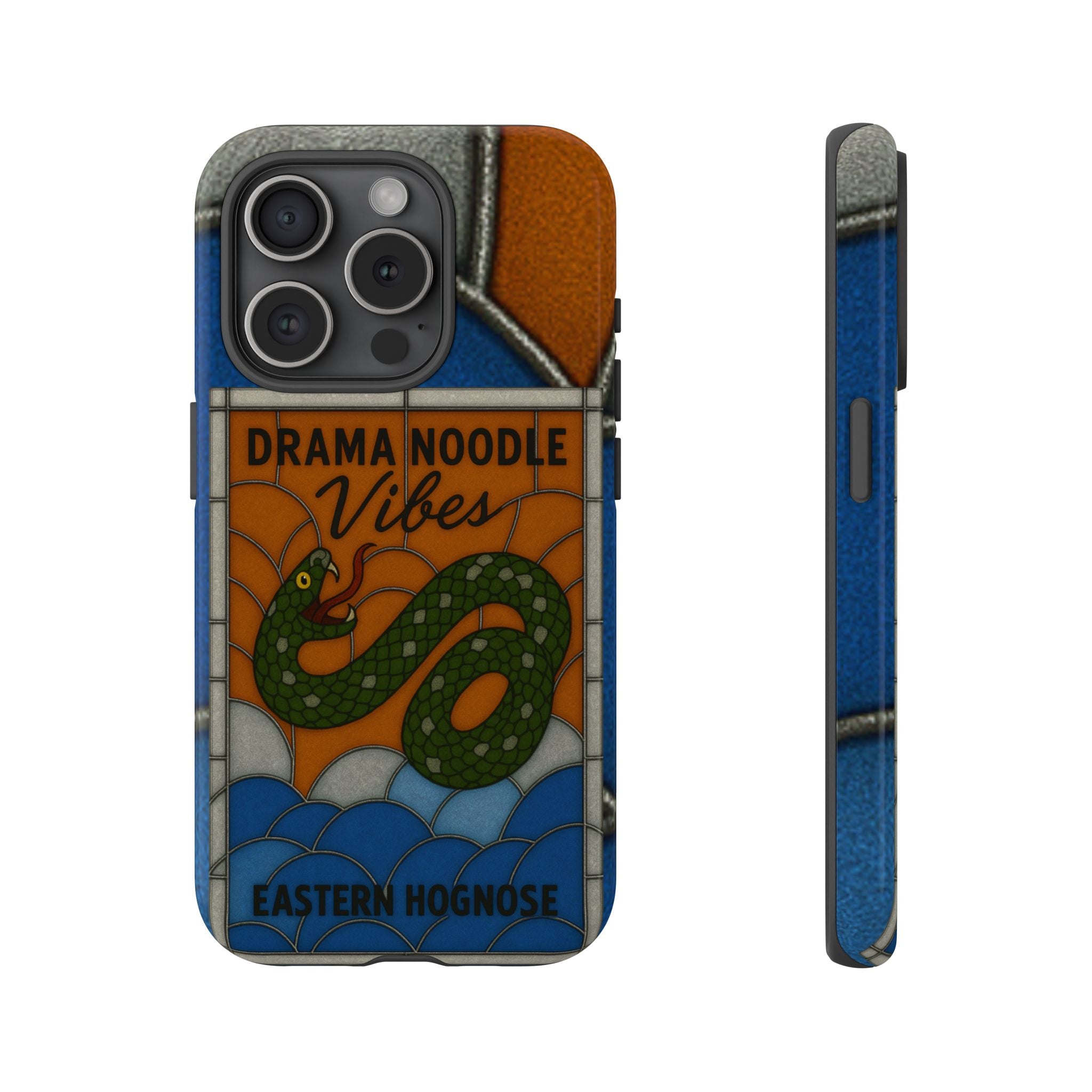 Stained Glass Snake Phone Case – Vibrant Drama Noodle Aesthetic Cover