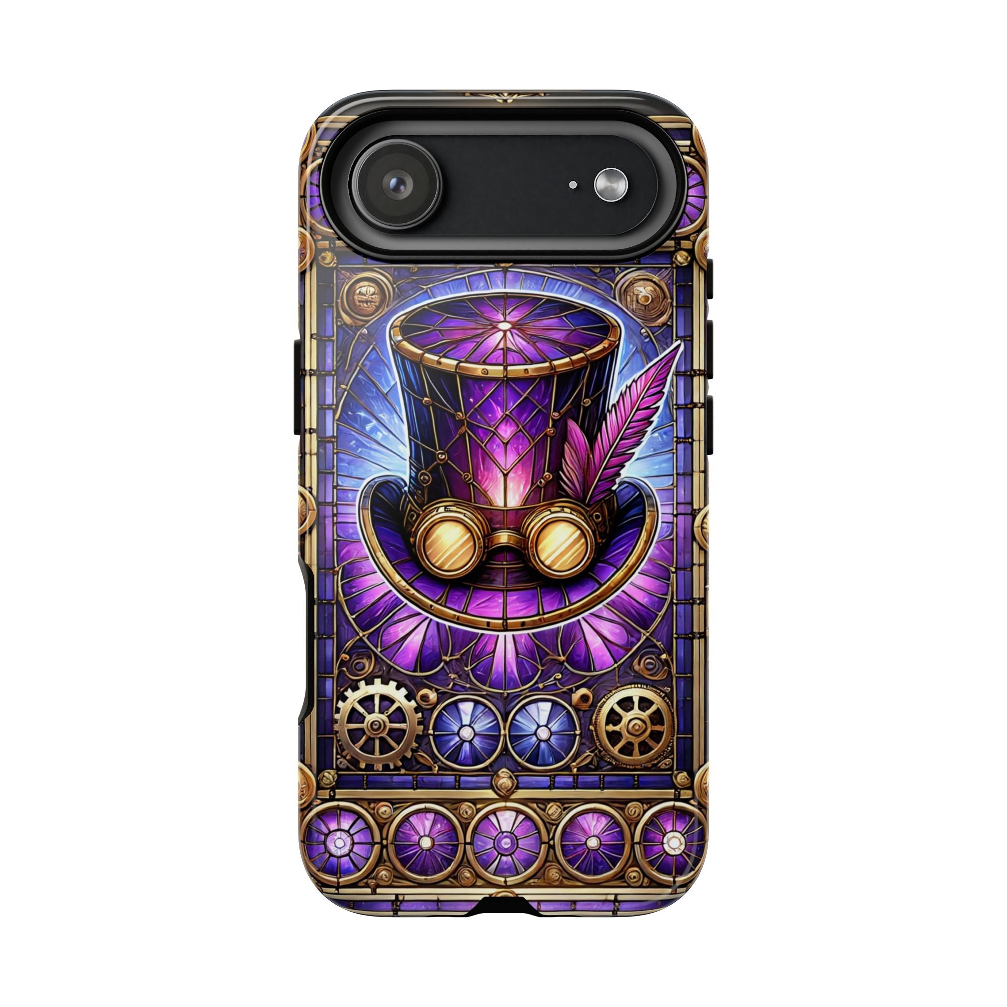 Stained Glass Steampunk iPhone Case – 3D Full-Wrap Protective Phone Cover With TPU Liner