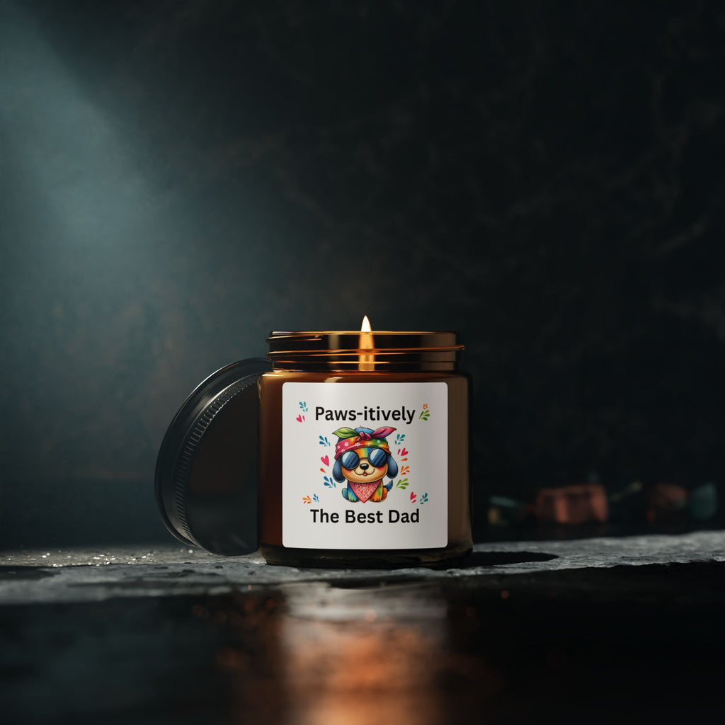 Paws-itively The Best Dad Scented Soy Candle, Dog Dad Gift