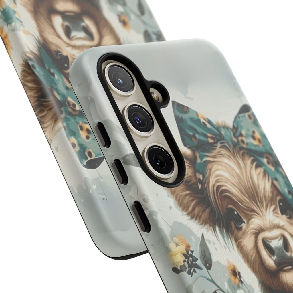 Adorable Cow Phone Case – Floral Farmhouse Design, Cute Animal Lover Gift