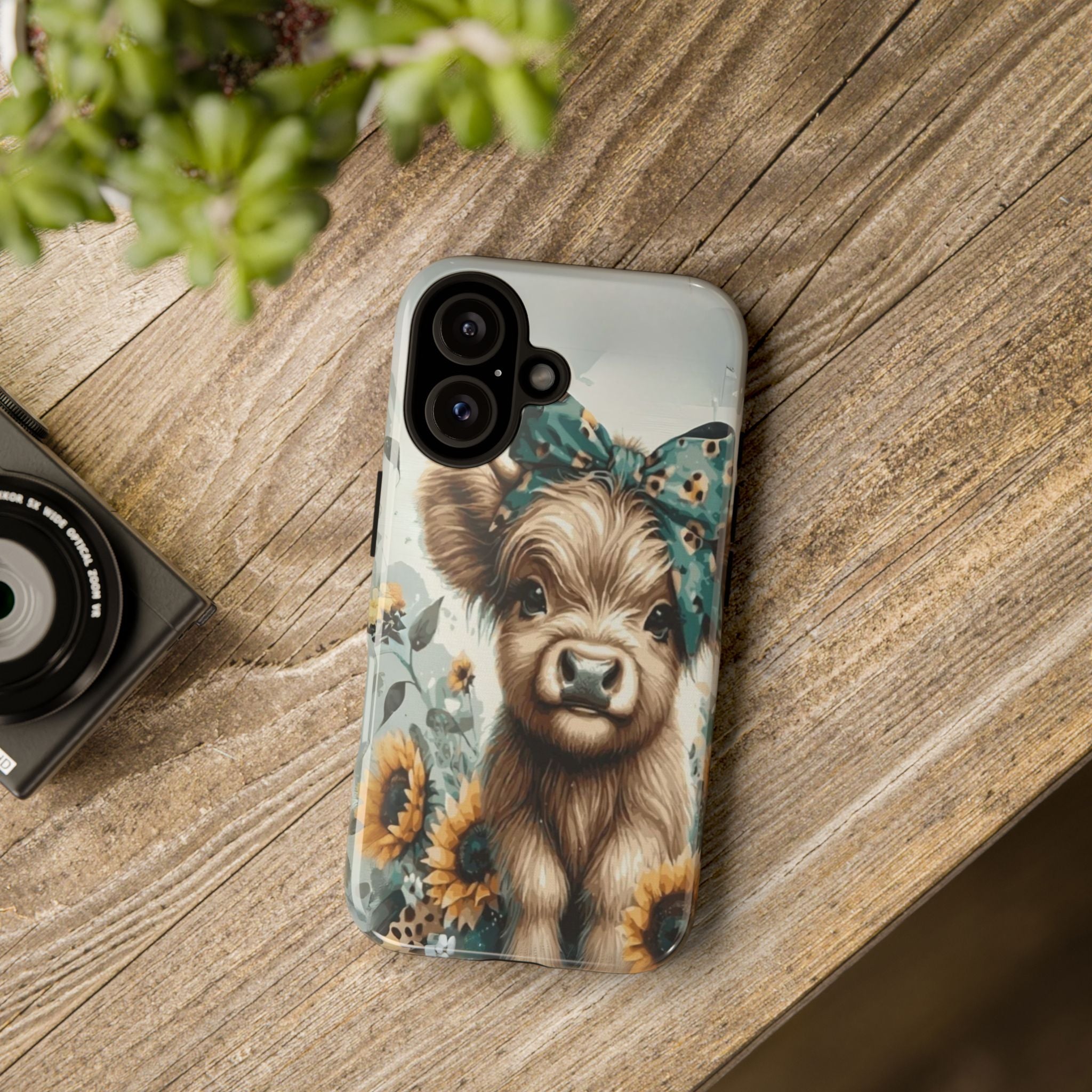 Adorable Cow Phone Case – Floral Farmhouse Design, Cute Animal Lover Gift