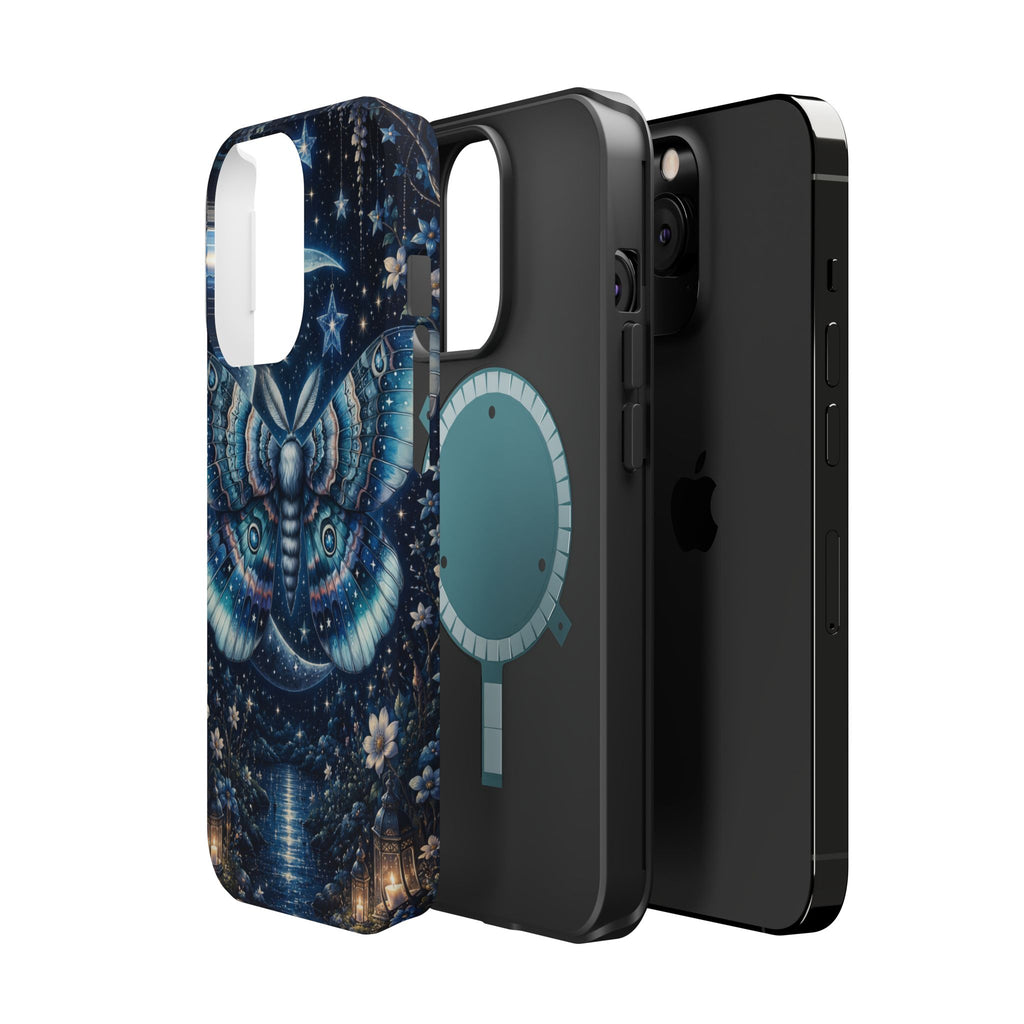 Mystic Moth Moon Phone Case – Night Sky MagSafe-Compatible Cover