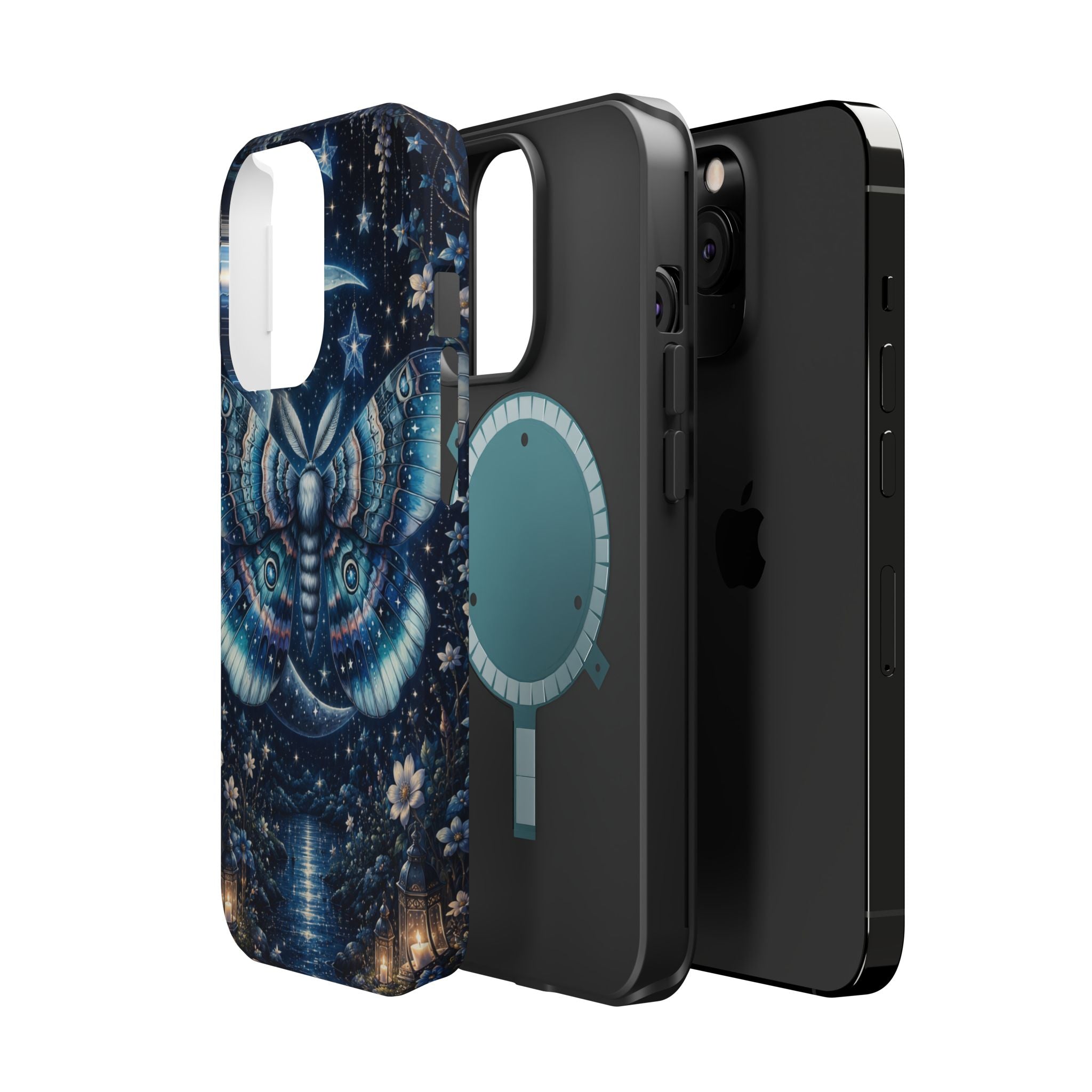Mystic Moth Moon Phone Case – Night Sky MagSafe-Compatible Cover