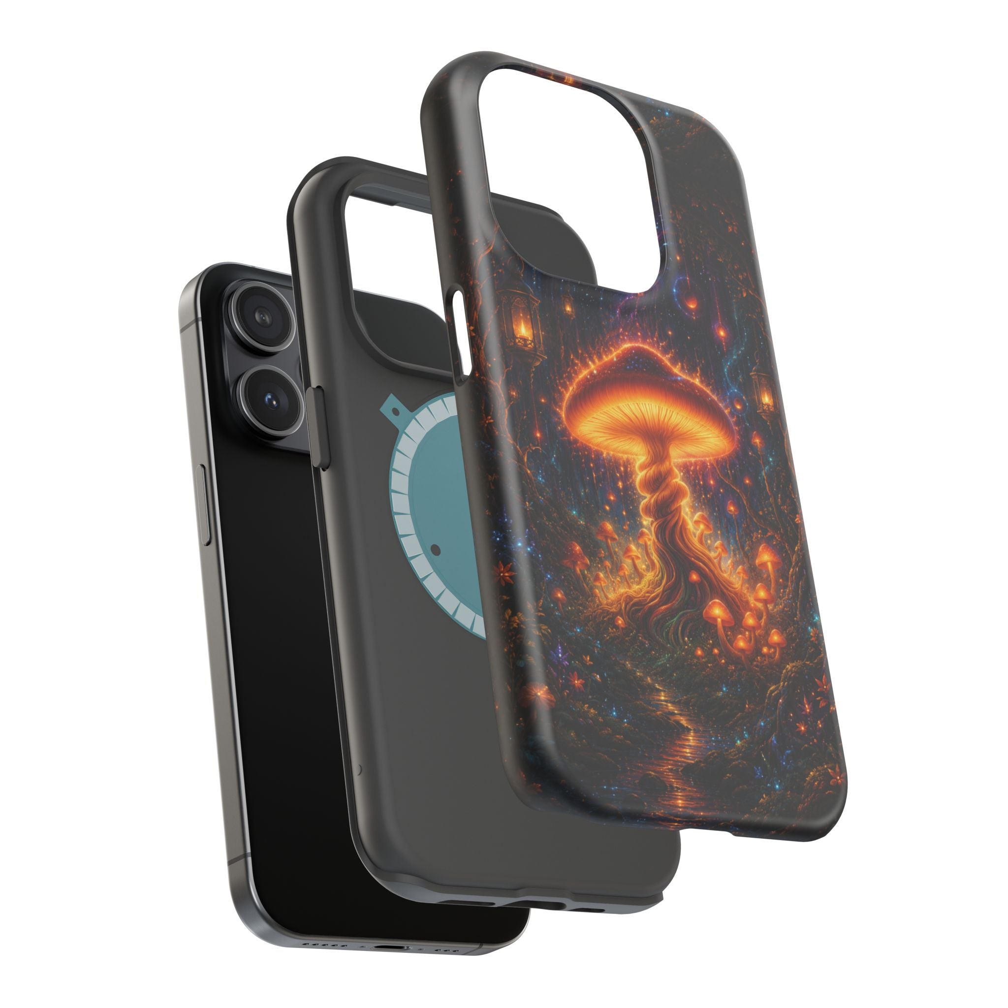 Psychedelic Glowing Mushroom Phone Case – MagSafe Galaxy Art Cover