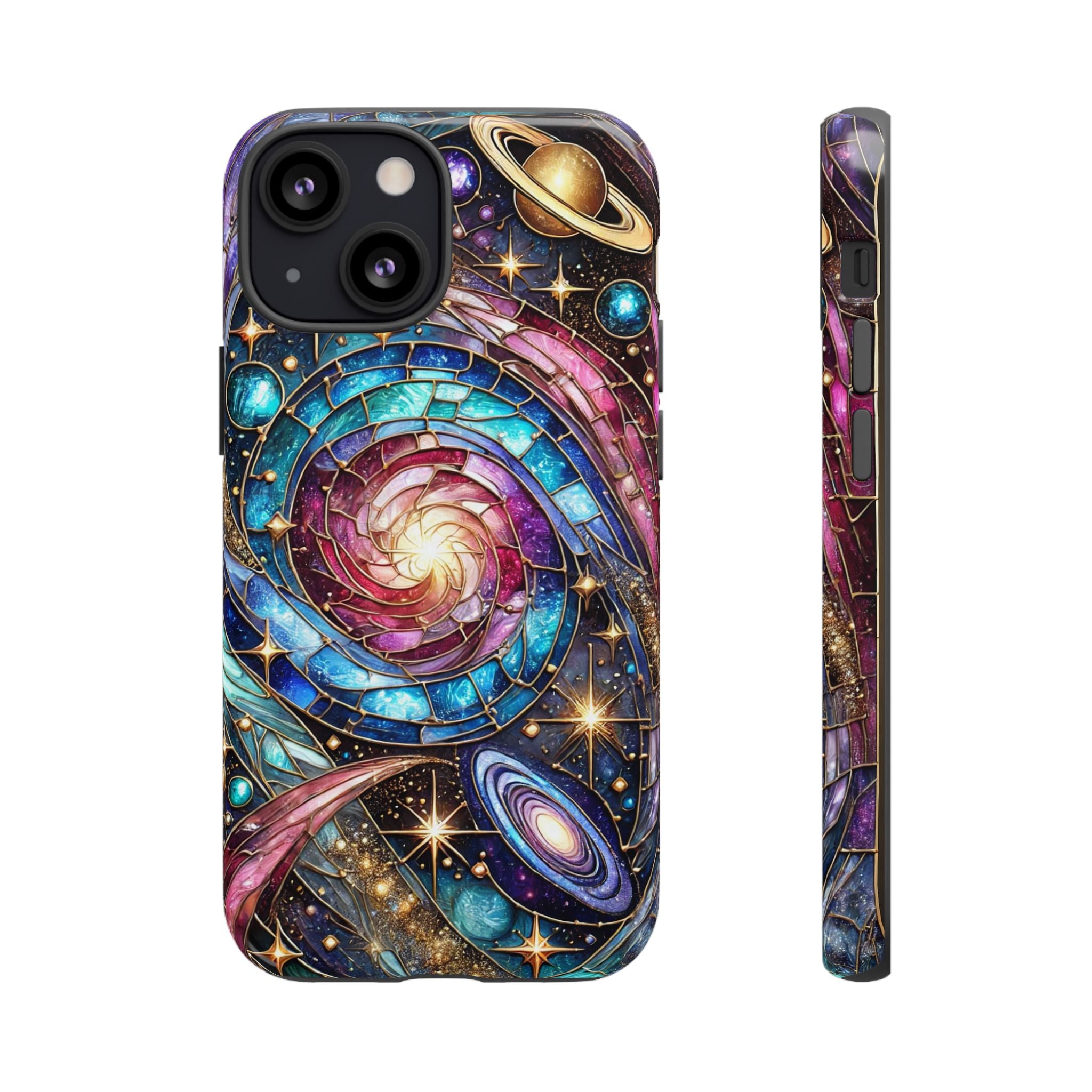 Stained Glass Celestial iPhone Case – Galaxy 3D Full-Wrap Protective Phone Cover