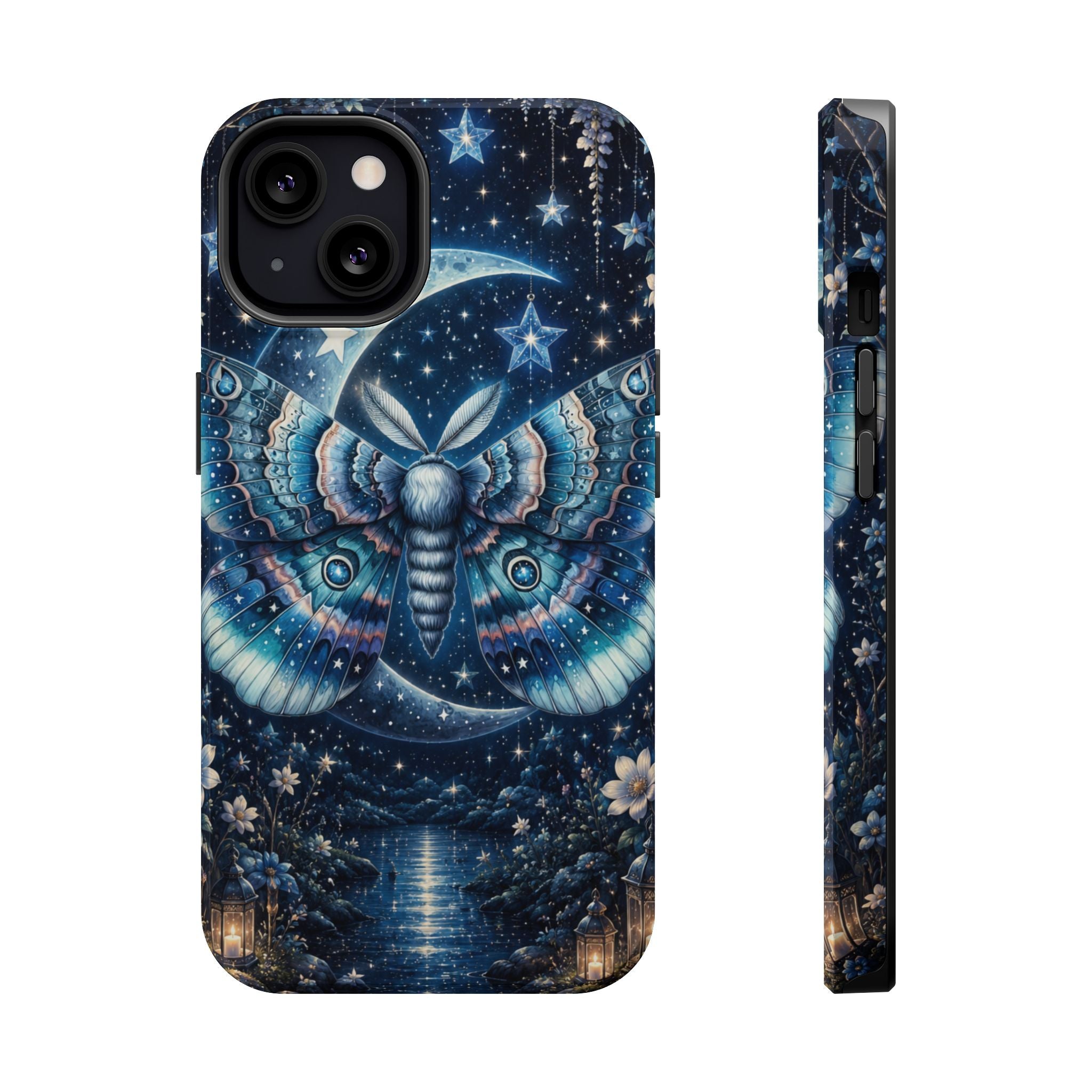 Mystic Moth Moon Phone Case – Night Sky MagSafe-Compatible Cover