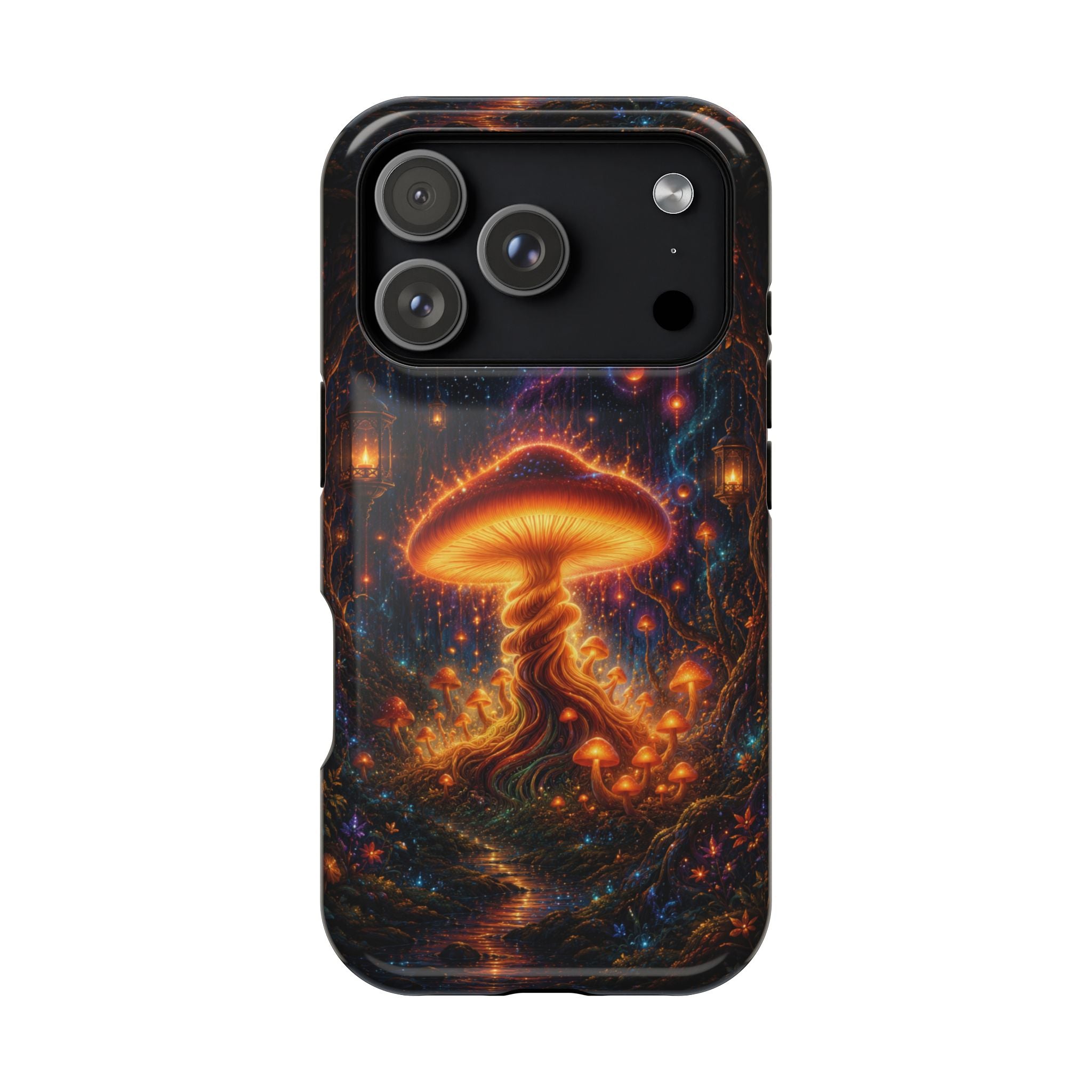 Psychedelic Glowing Mushroom Phone Case – MagSafe Galaxy Art Cover