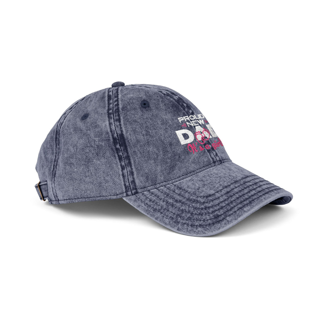 Vintage Embroidered Dad Cap — "Proud New Dad" Washed Baseball Hat