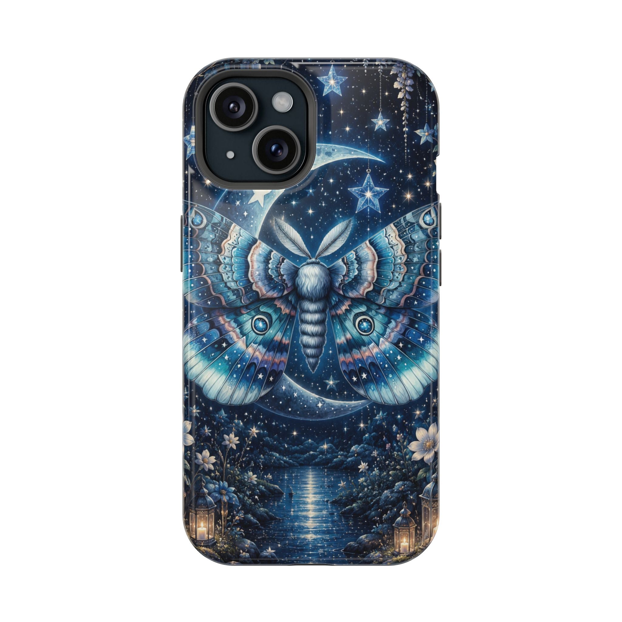 Mystic Moth Moon Phone Case – Night Sky MagSafe-Compatible Cover