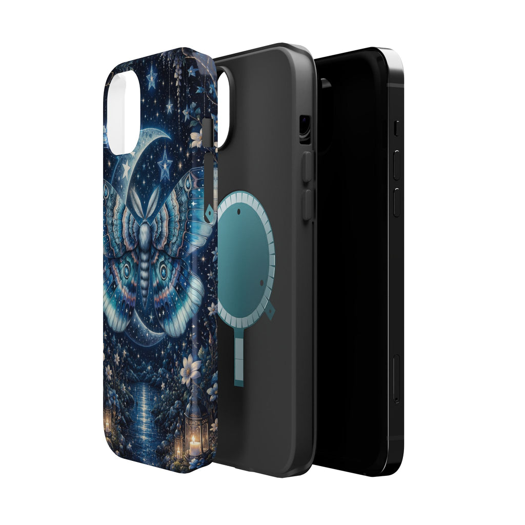 Mystic Moth Moon Phone Case – Night Sky MagSafe-Compatible Cover