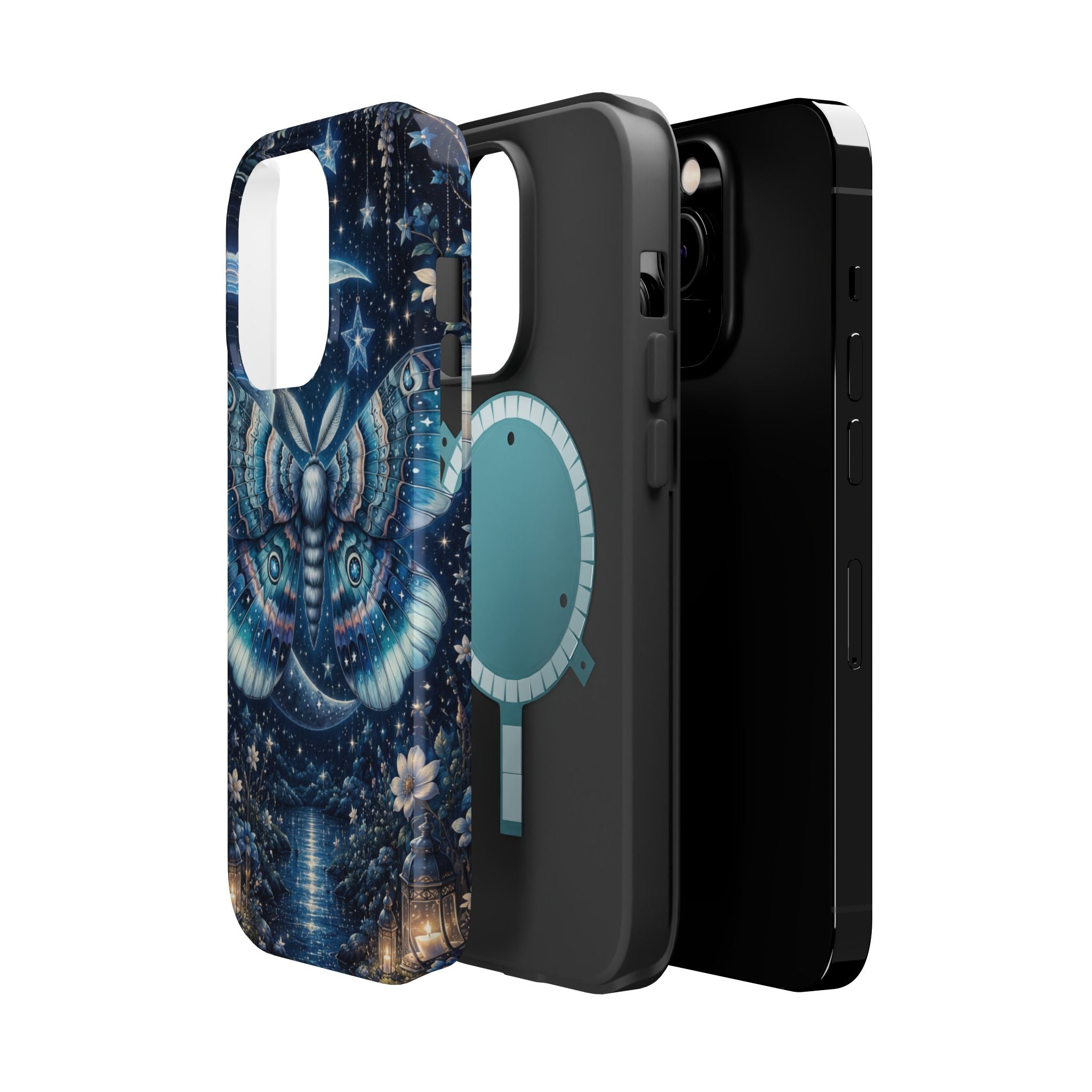 Mystic Moth Moon Phone Case – Night Sky MagSafe-Compatible Cover
