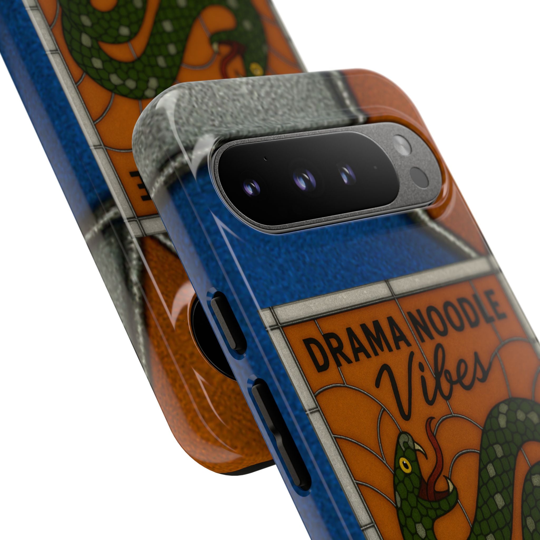 Stained Glass Snake Phone Case – Vibrant Drama Noodle Aesthetic Cover