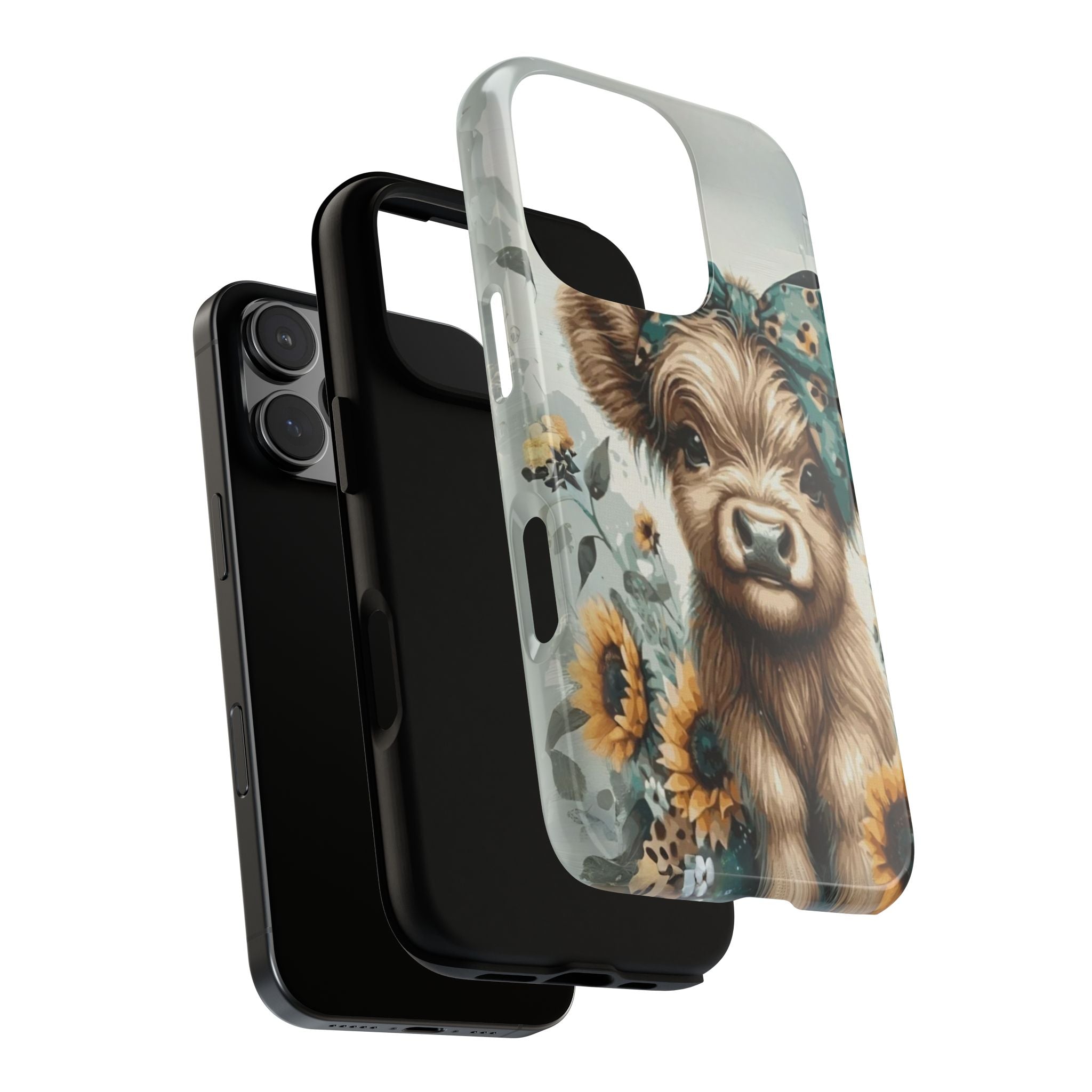 Adorable Cow Phone Case – Floral Farmhouse Design, Cute Animal Lover Gift
