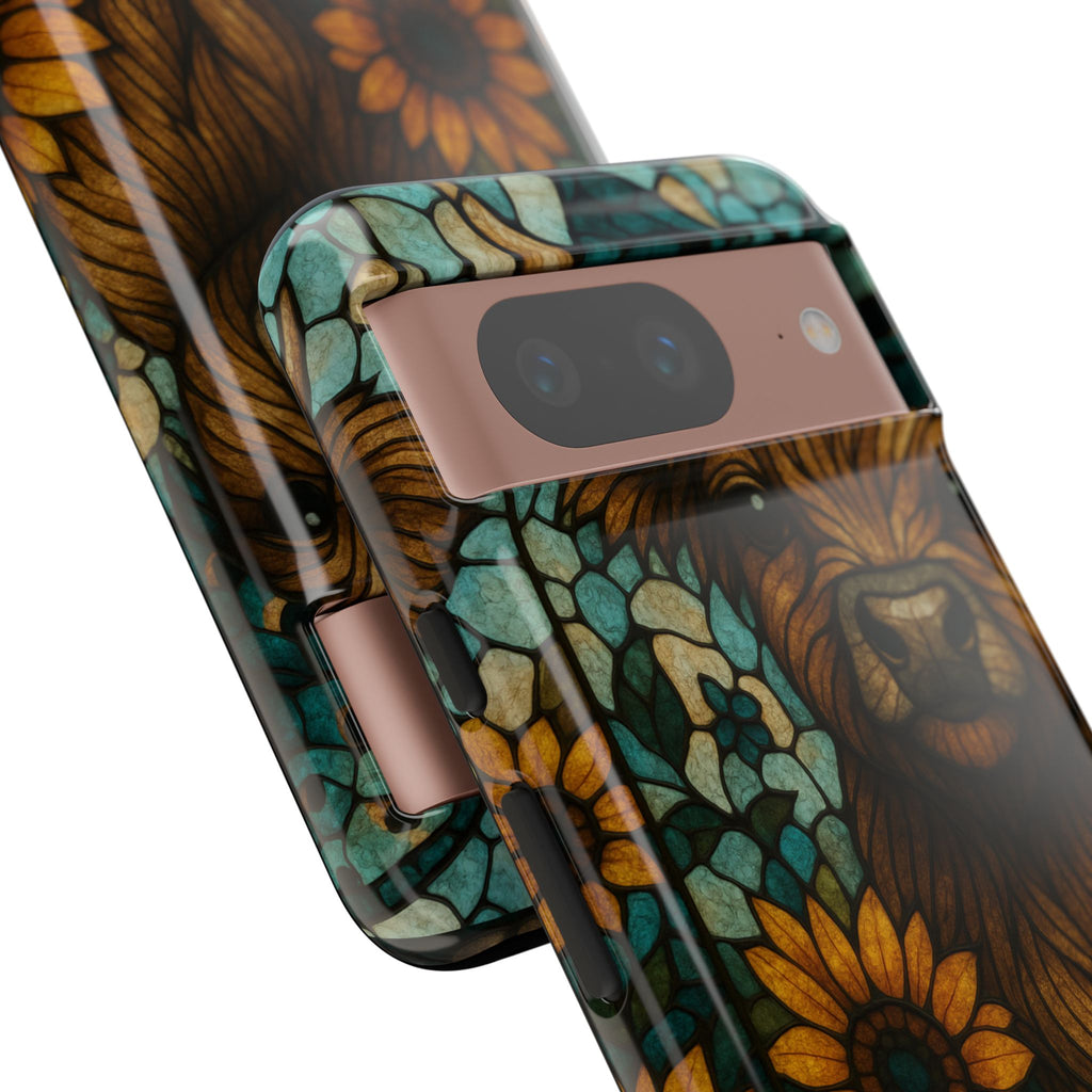 Stained Glass Baby Cow Phone Case – Sunflower Farmhouse Animal Design