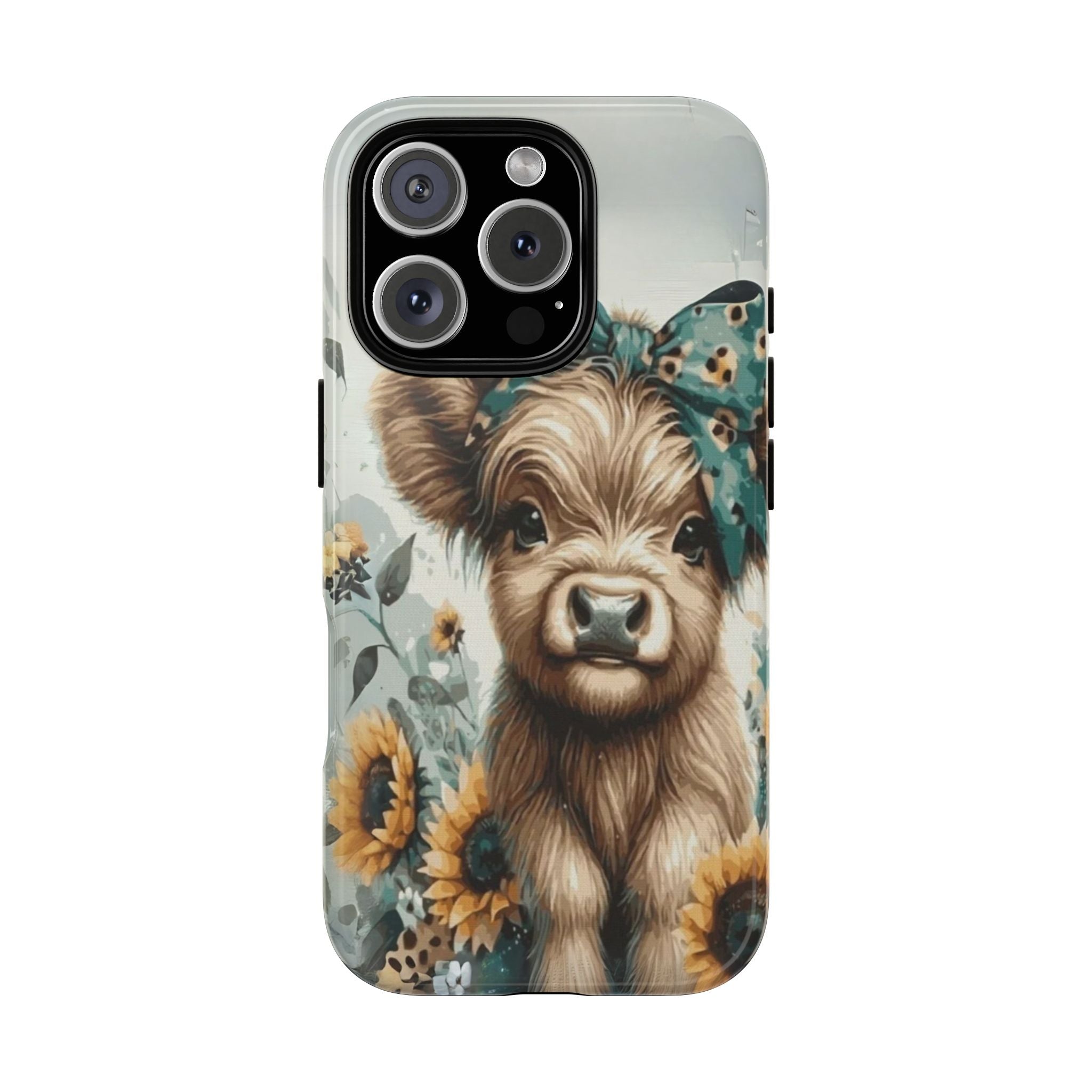 Adorable Cow Phone Case – Floral Farmhouse Design, Cute Animal Lover Gift