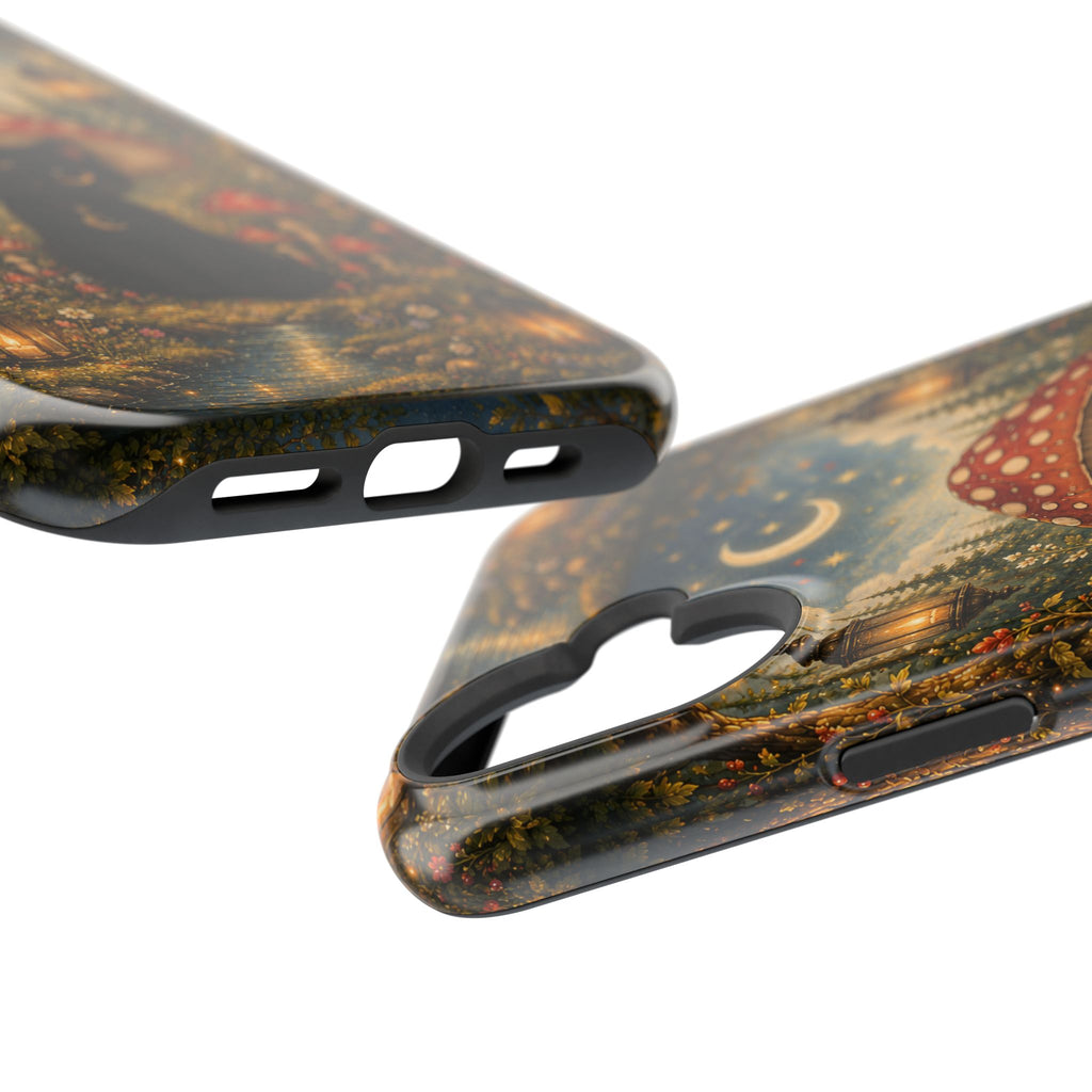 Black Cat & Mushroom Phone Case – Magical MagSafe-Compatible Cover