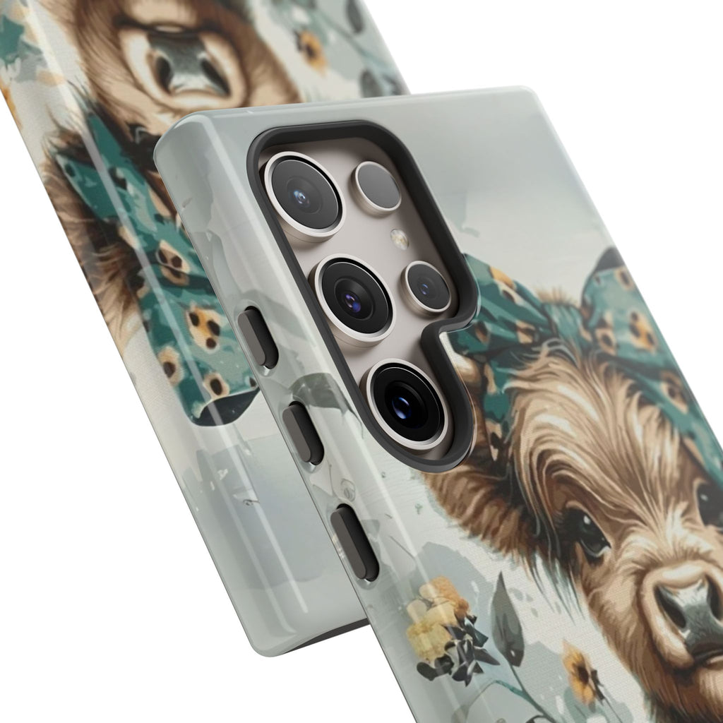 Adorable Cow Phone Case – Floral Farmhouse Design, Cute Animal Lover Gift