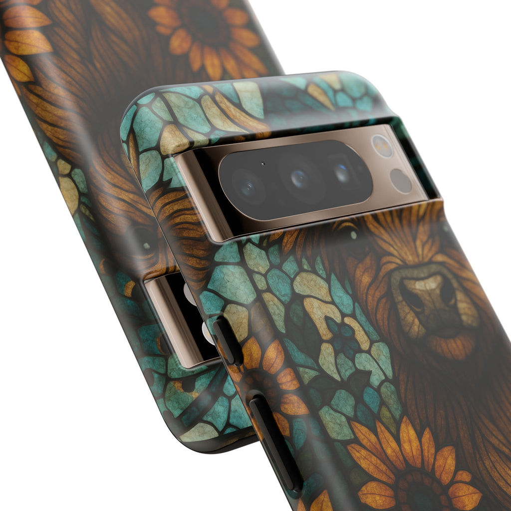 Stained Glass Baby Cow Phone Case – Sunflower Farmhouse Animal Design