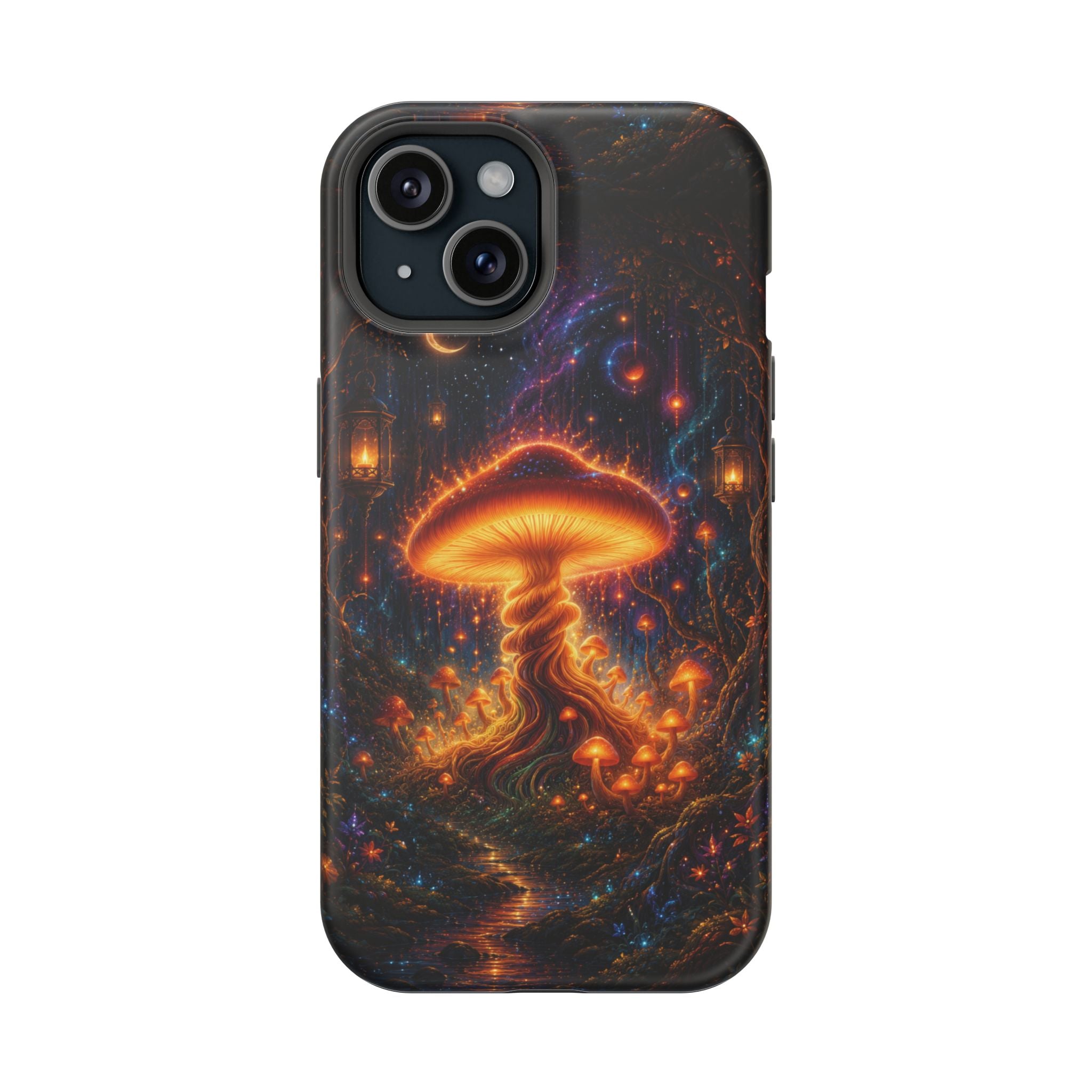 Psychedelic Glowing Mushroom Phone Case – MagSafe Galaxy Art Cover