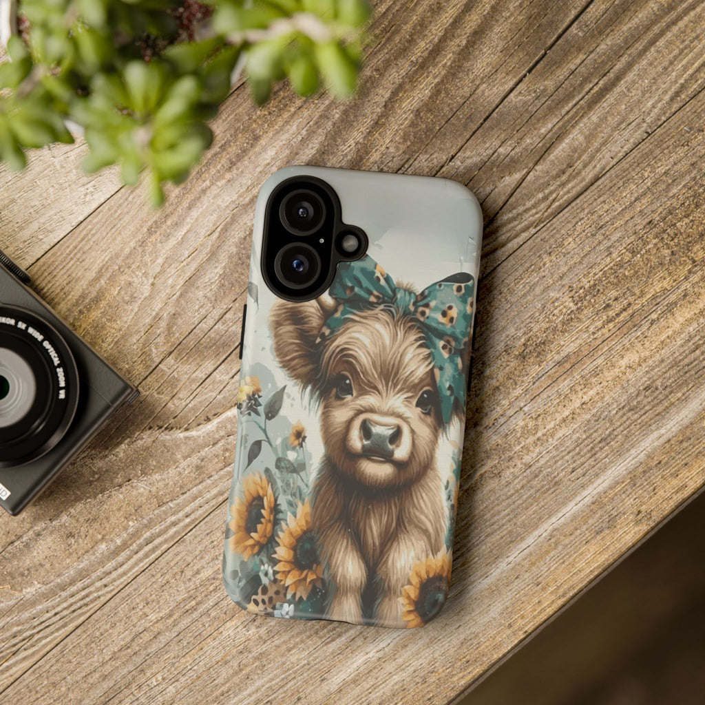 Adorable Cow Phone Case – Floral Farmhouse Design, Cute Animal Lover Gift