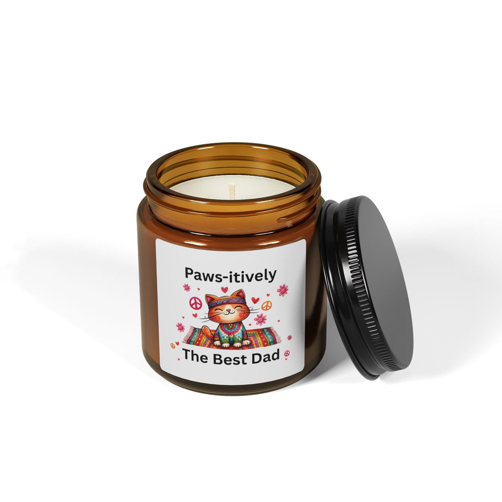 Paws-itively The Best Dad Scented Soy Candle, Cat Dad Gift