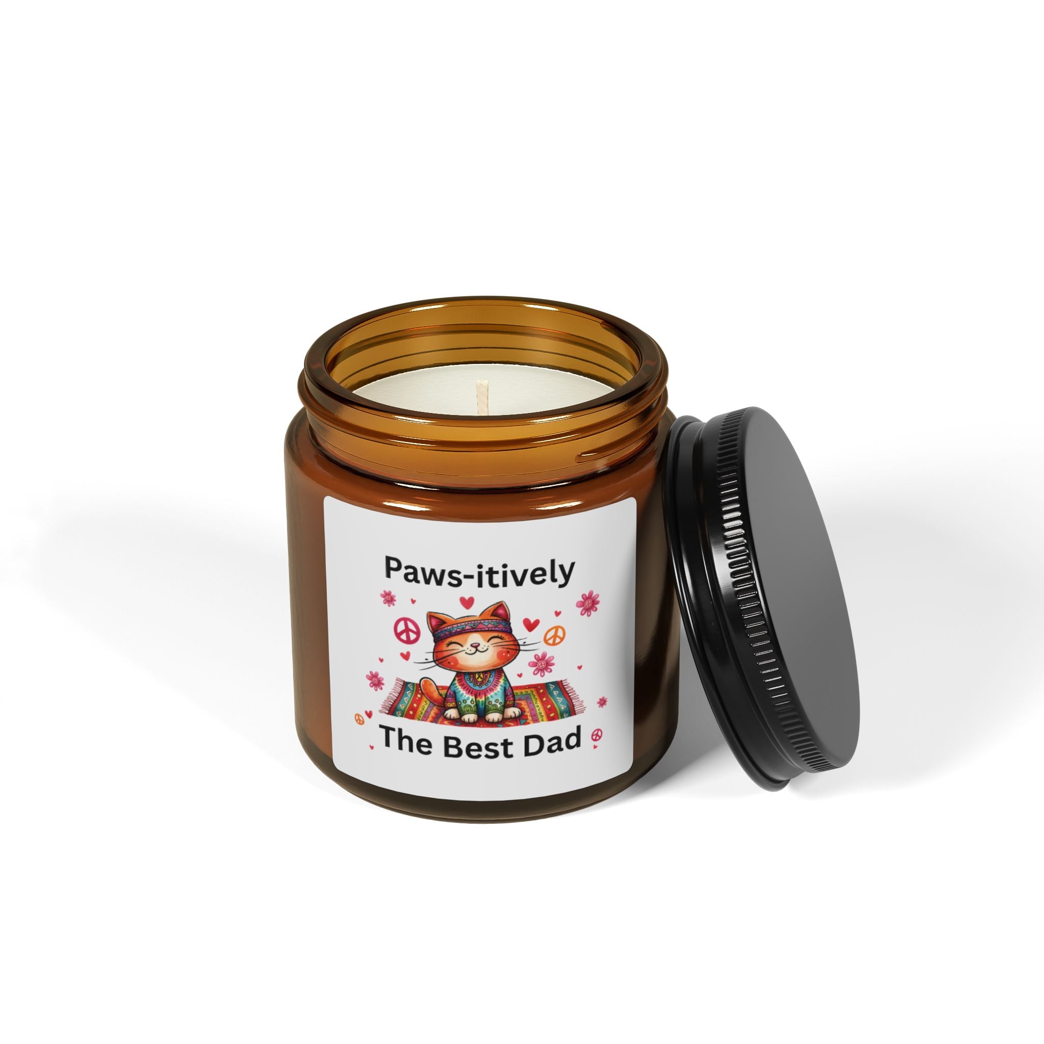 Paws-itively The Best Dad Scented Soy Candle, Cat Dad Gift