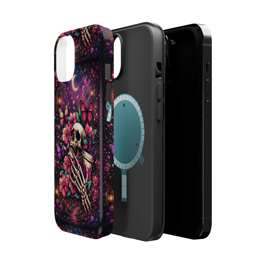 Skull & Butterflies Phone Case – Gothic Floral MagSafe-Compatible Case