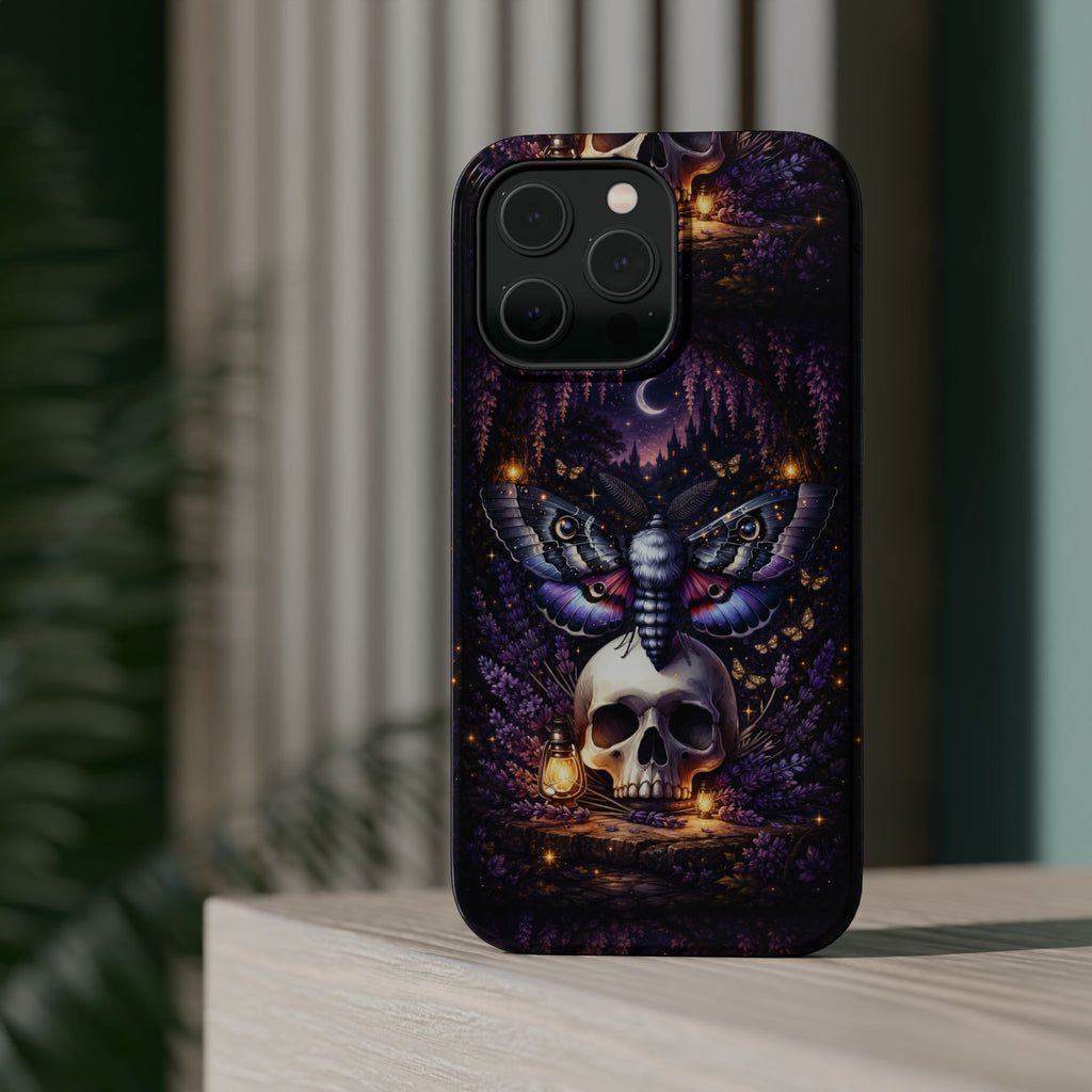 Moth & Skull Phone Case – Dark Mystical MagSafe-Compatible Cover