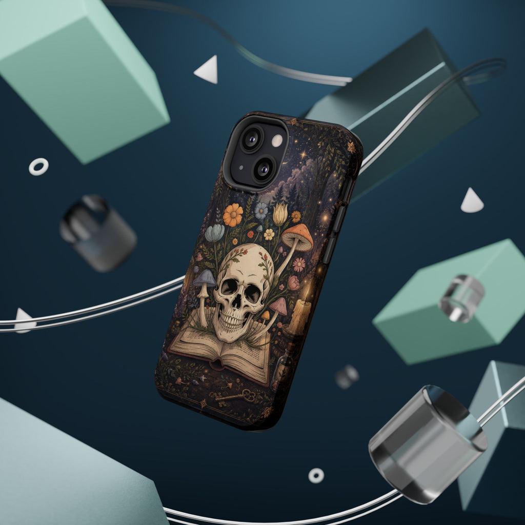 Skull & Mushroom Phone Case – Gothic MagSafe-Compatible Impact-Resistant Case