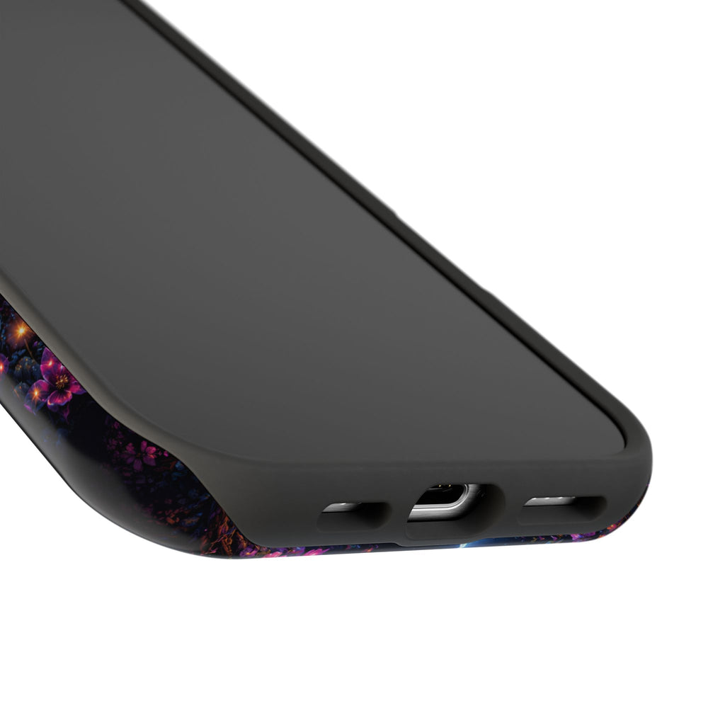 Skull & Cherry Blossom Phone Case – Floral Gothic MagSafe Cover