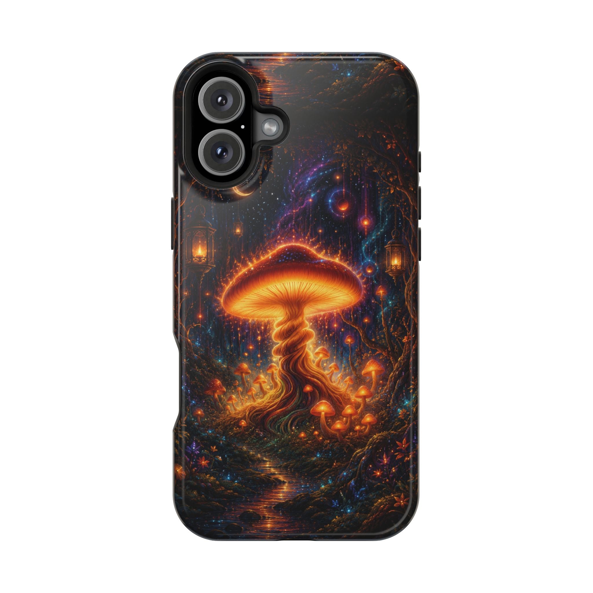 Psychedelic Glowing Mushroom Phone Case – MagSafe Galaxy Art Cover