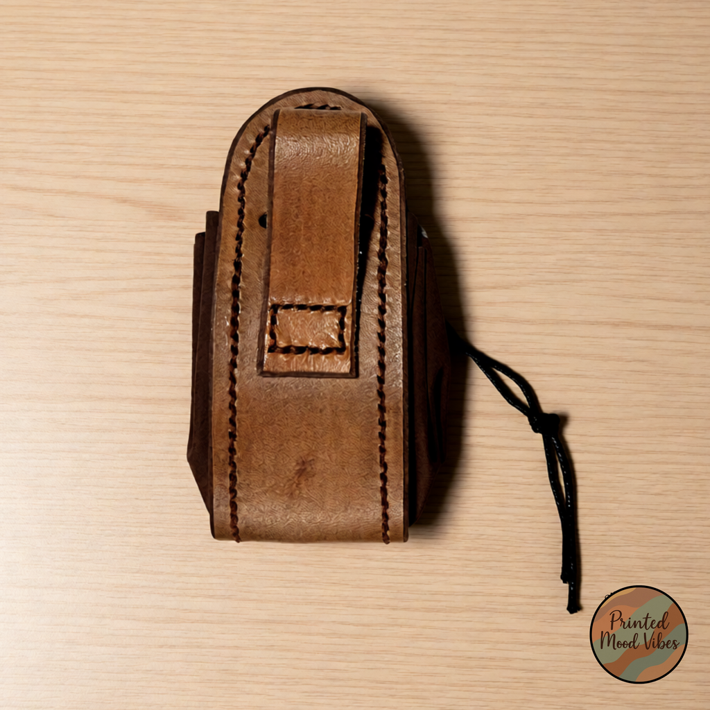 Brown Leather Dragon Dice Pouch: RPG Gamer Pouch, Coin Trinket Purse