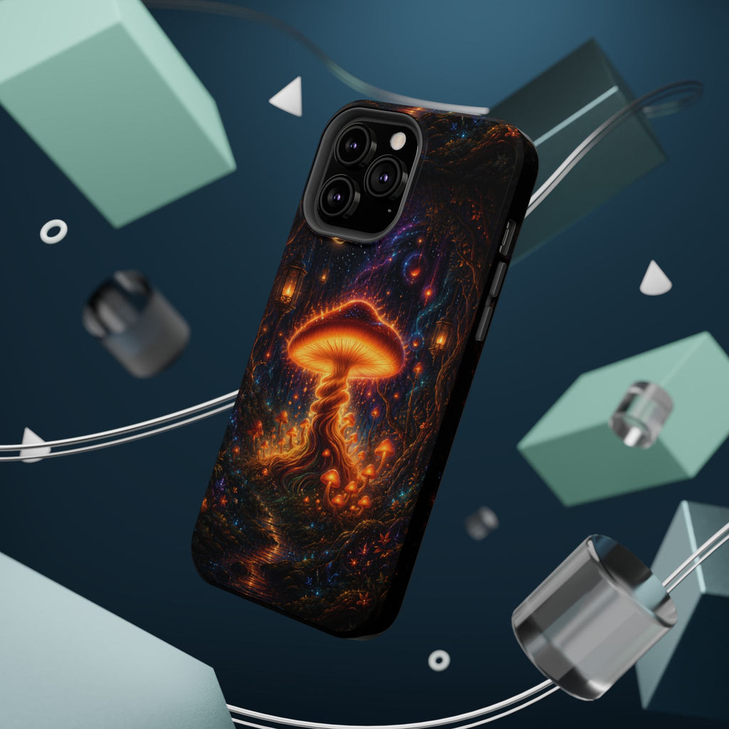 Psychedelic Glowing Mushroom Phone Case – MagSafe Galaxy Art Cover