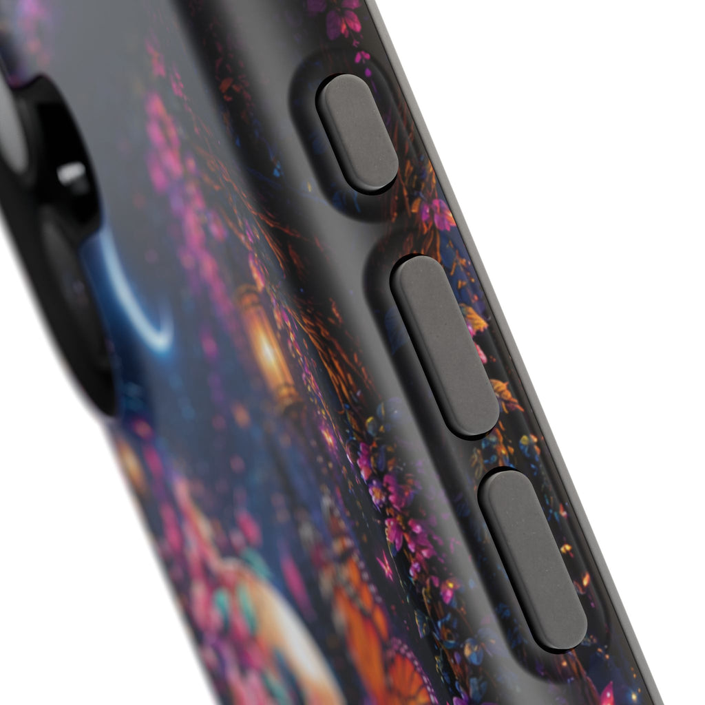 Skull & Cherry Blossom Phone Case – Floral Gothic MagSafe Cover