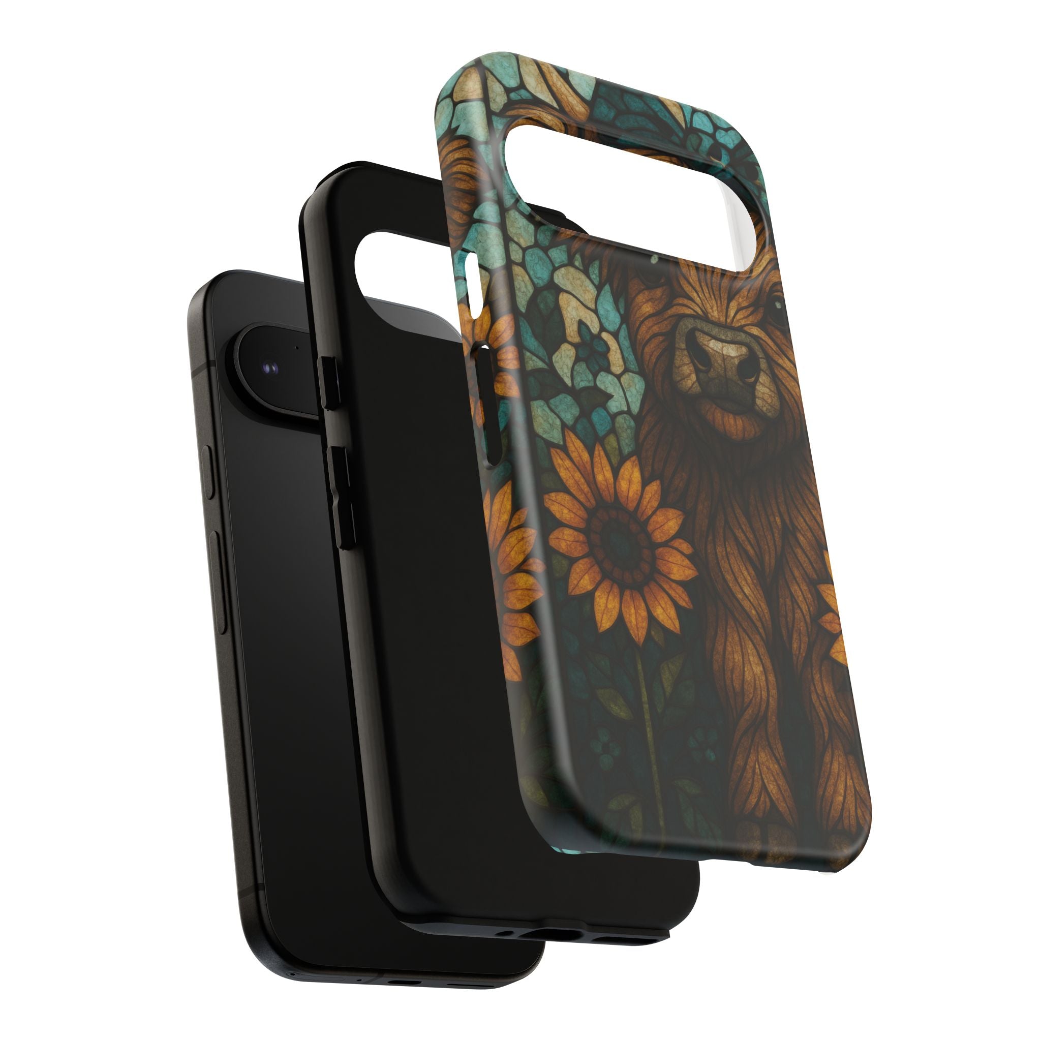 Stained Glass Baby Cow Phone Case – Sunflower Farmhouse Animal Design