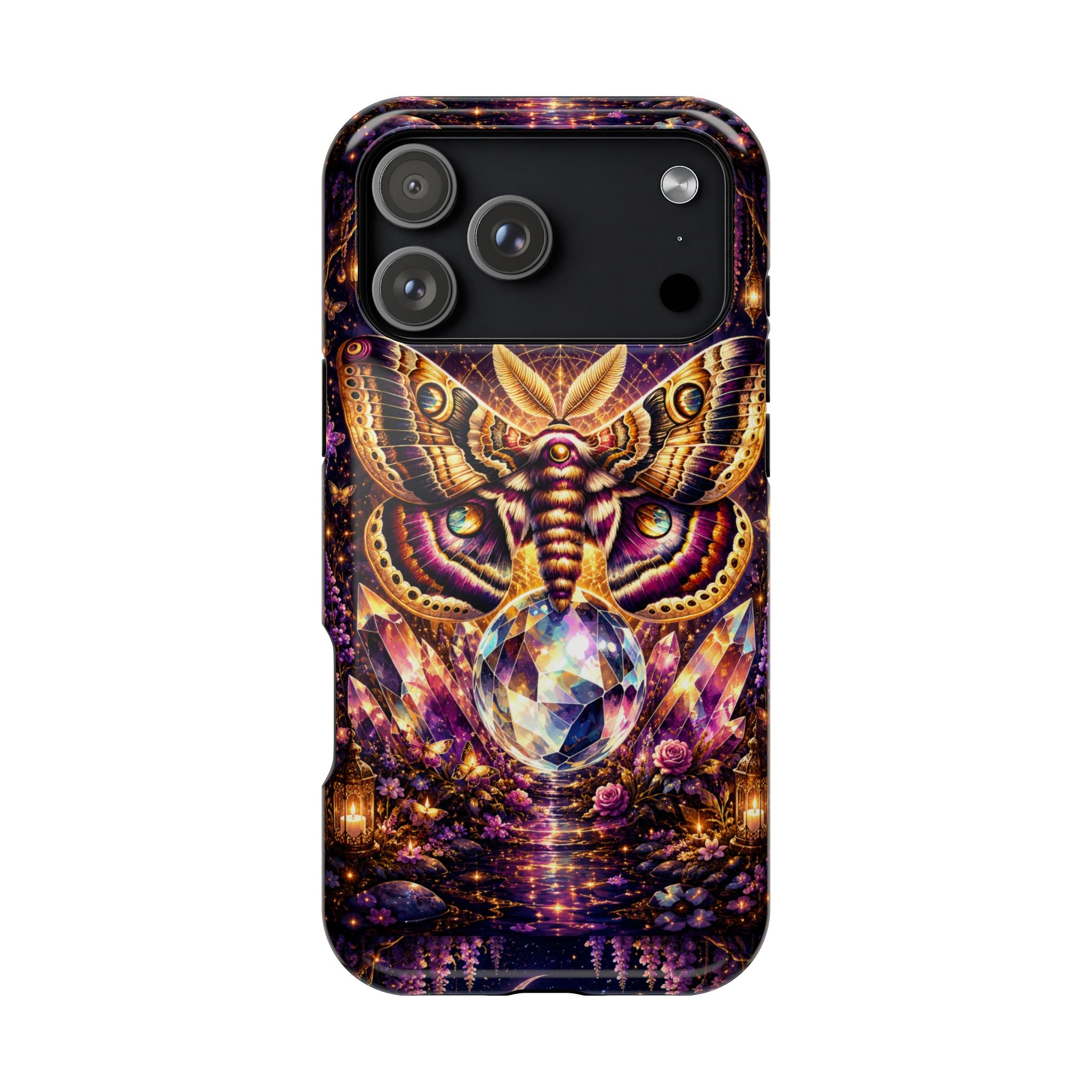 Mystic Moth Crystal Phone Case – Jewel-Toned MagSafe-Compatible Cover