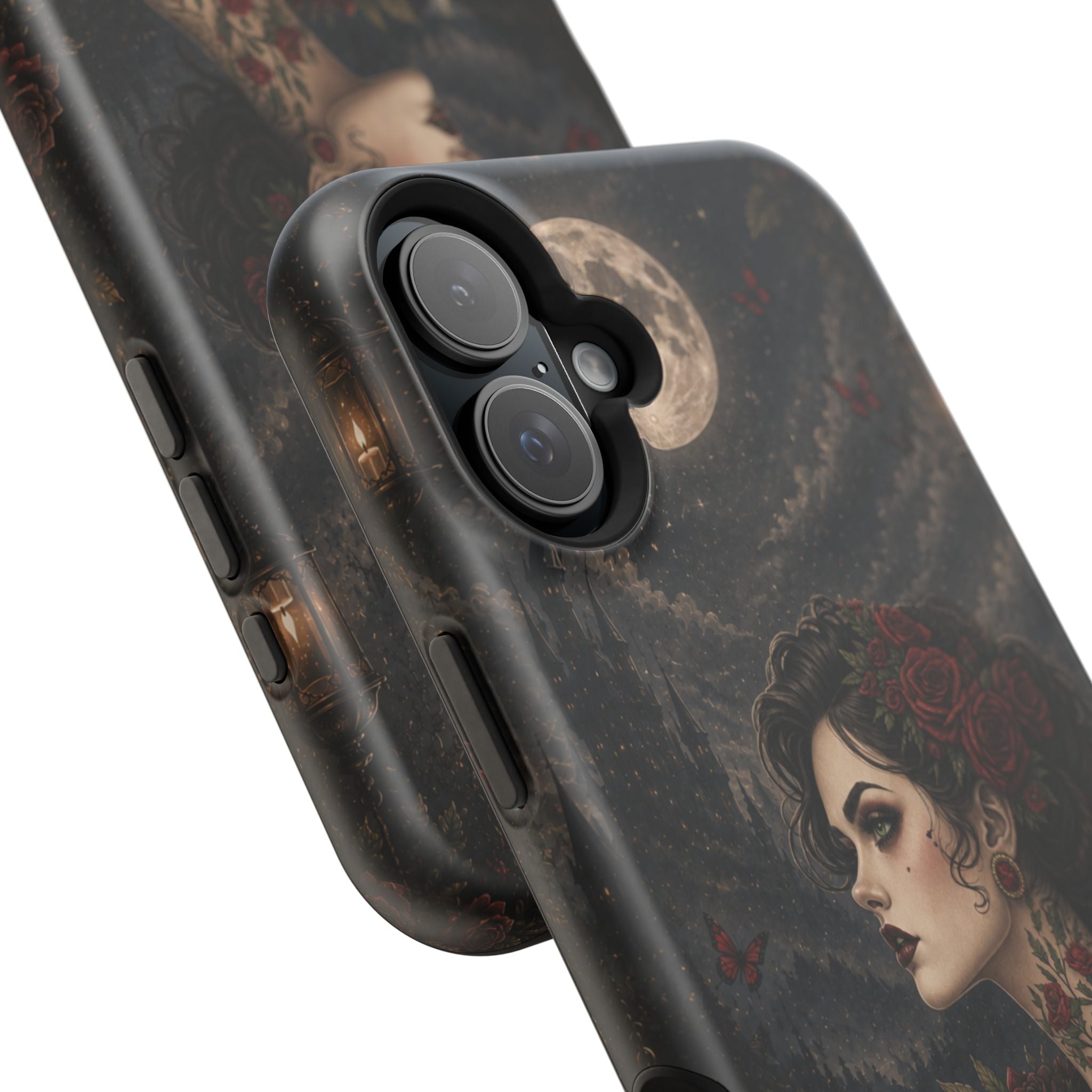 Gothic Rose Portrait Phone Case – Dark Romance MagSafe-Compatible Cover