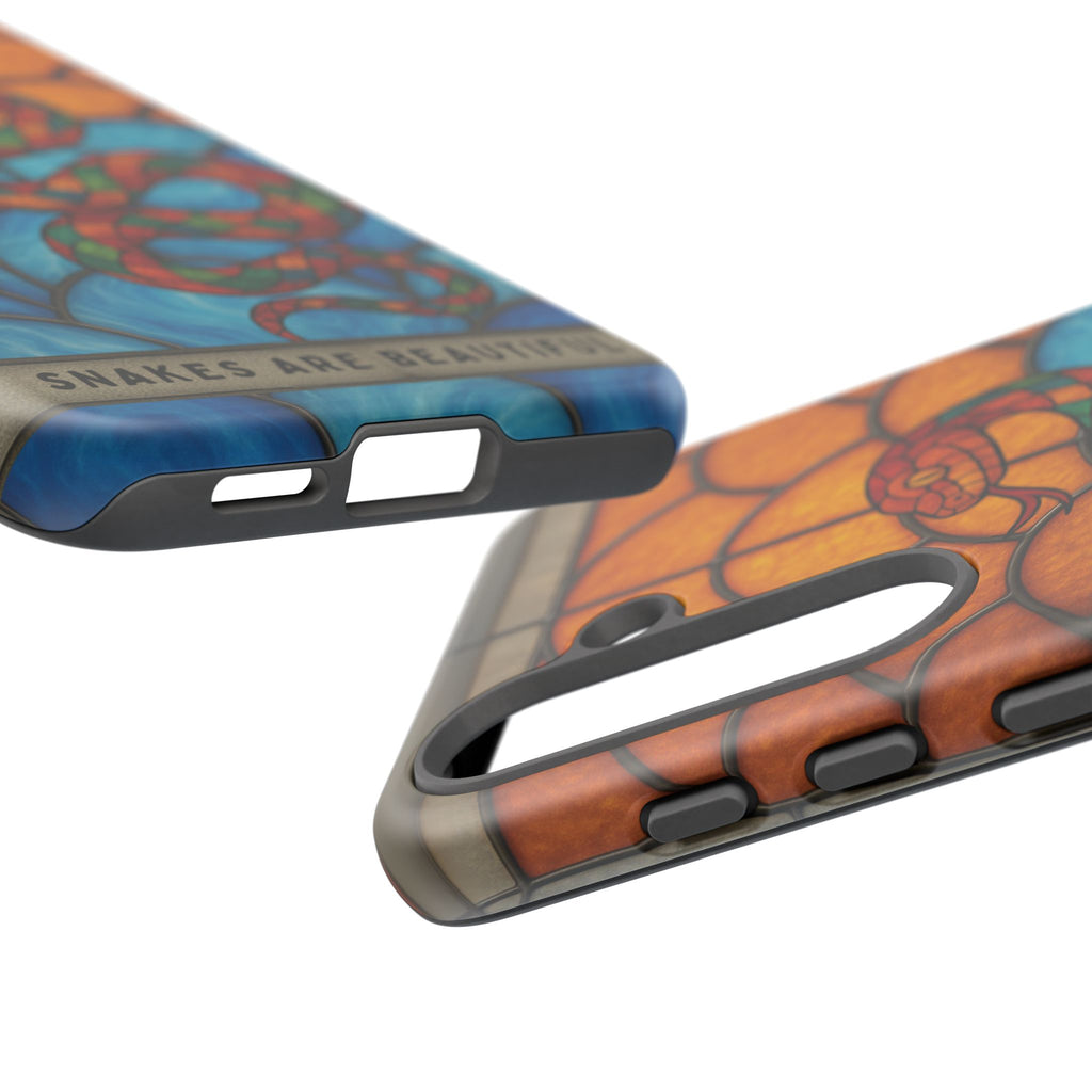 Snakes Are Beautiful Stained Glass Phone Case, Colorful Reptile Design Phone Cover, Nature Lovers Reptile Phone Case, Danger Noodle Case