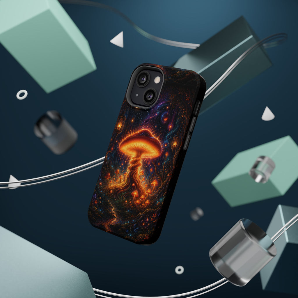 Psychedelic Glowing Mushroom Phone Case – MagSafe Galaxy Art Cover