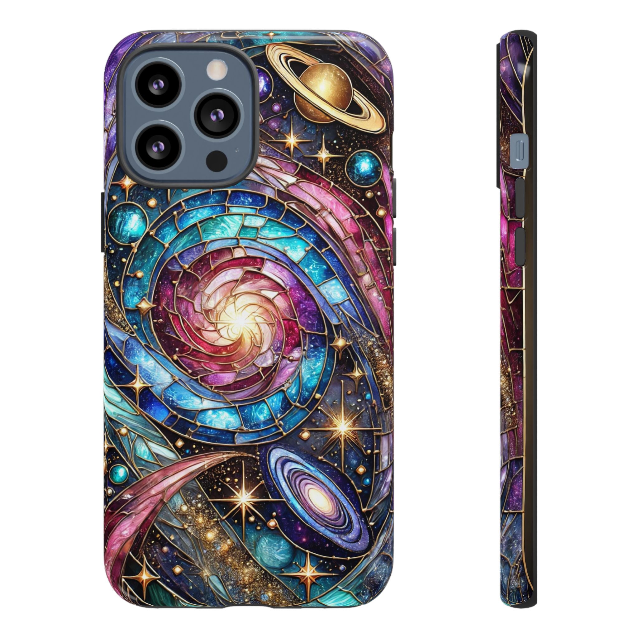 Stained Glass Celestial iPhone Case – Galaxy 3D Full-Wrap Protective Phone Cover