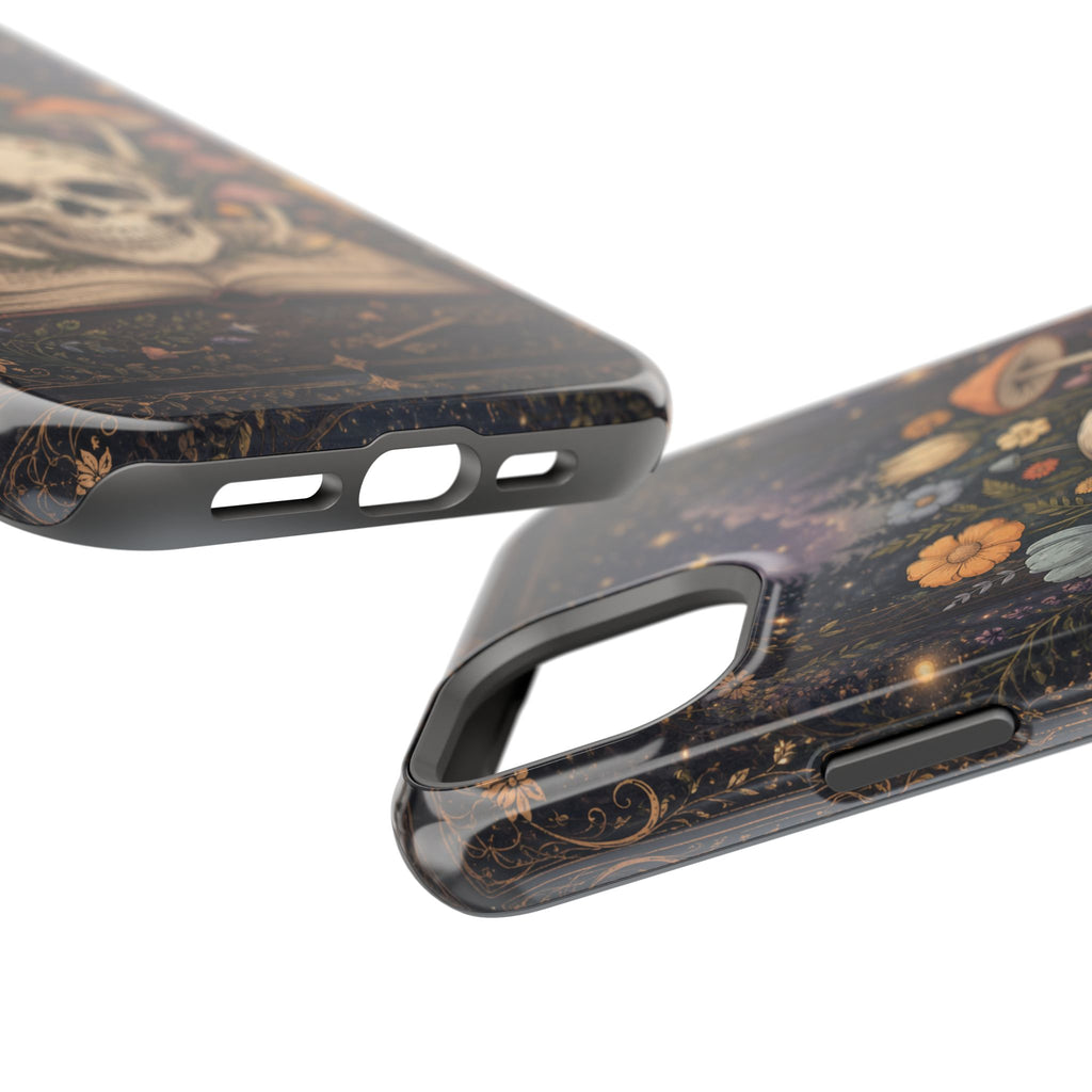Skull & Mushroom Phone Case – Gothic MagSafe-Compatible Impact-Resistant Case