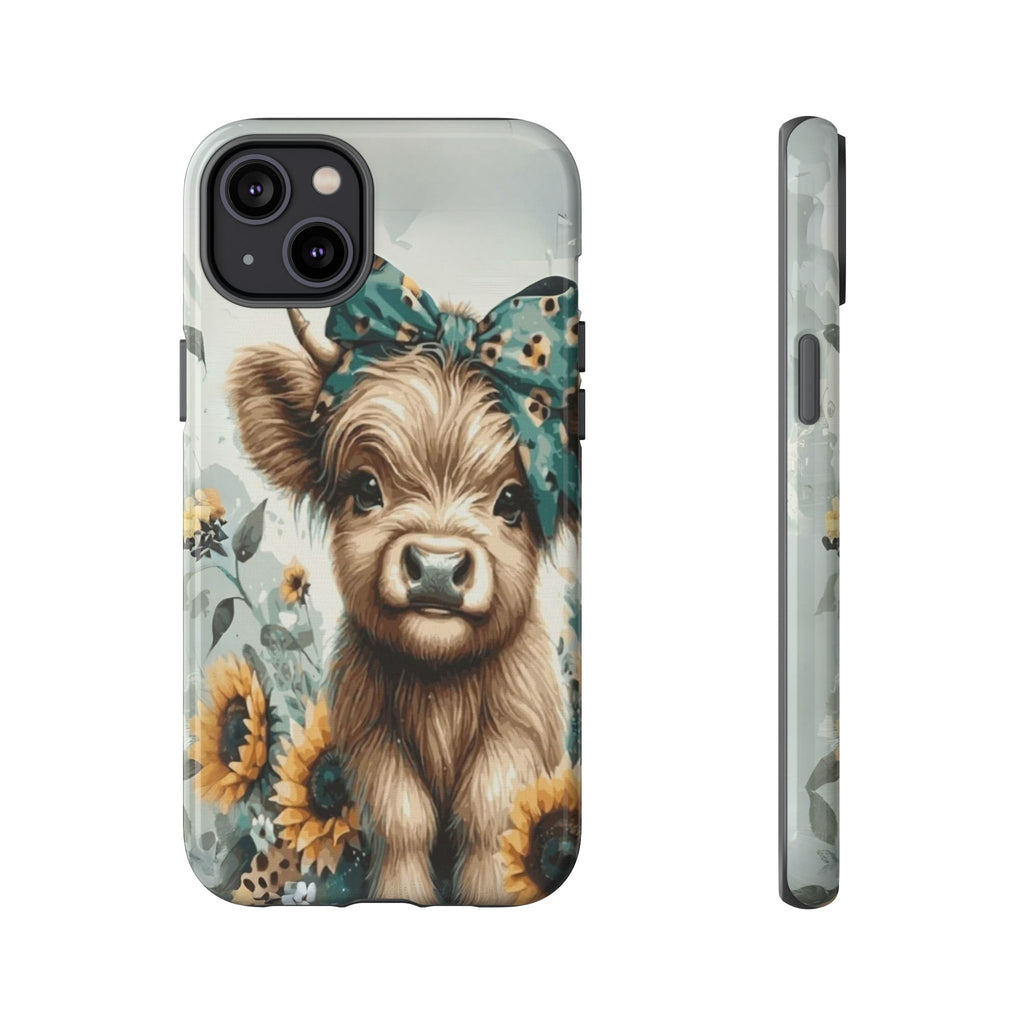 Adorable Cow Phone Case – Floral Farmhouse Design, Cute Animal Lover Gift