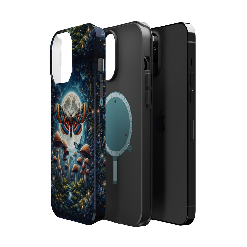 Mystic Moth Moon Phone Case – Whimsical MagSafe-Compatible Cover