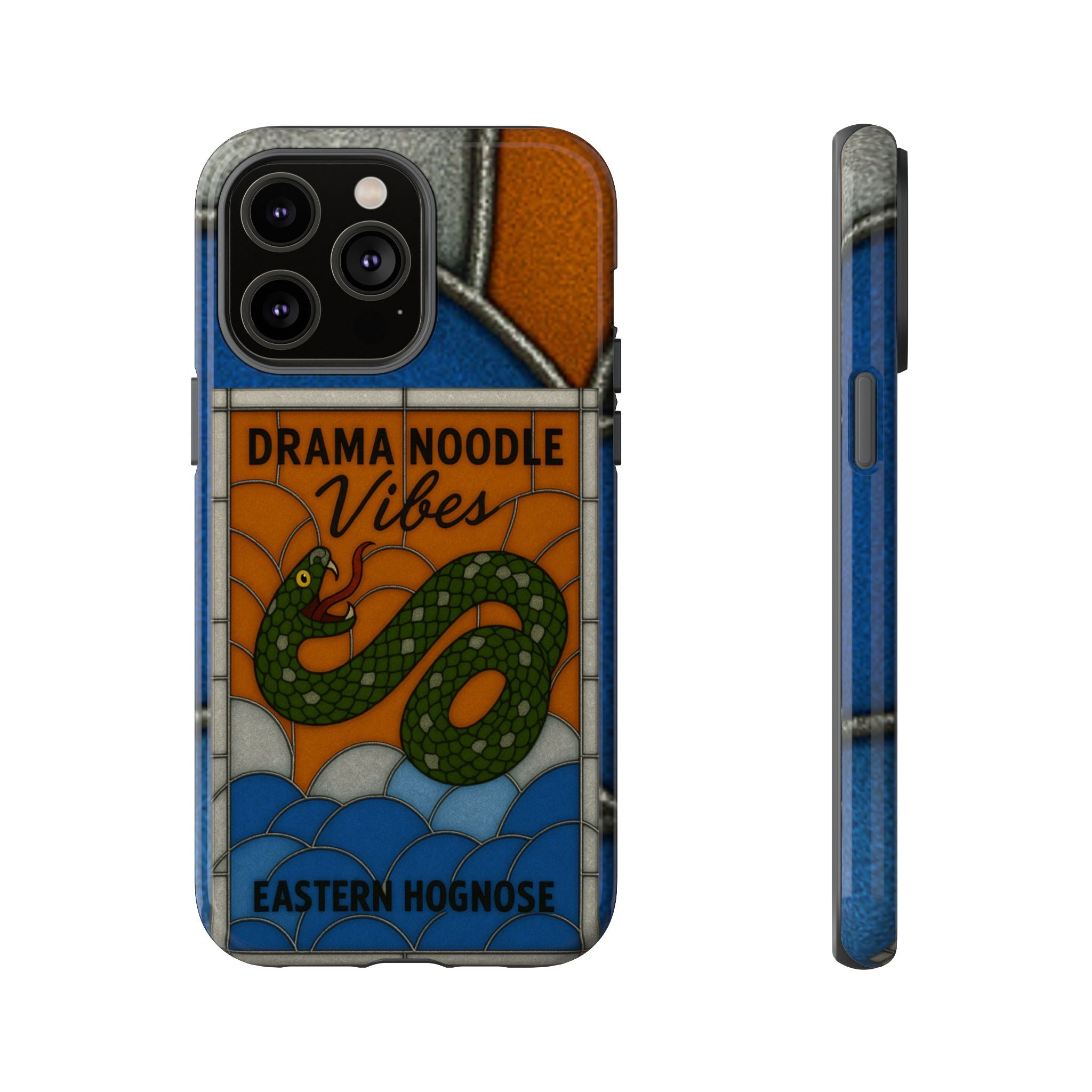 Stained Glass Snake Phone Case – Vibrant Drama Noodle Aesthetic Cover