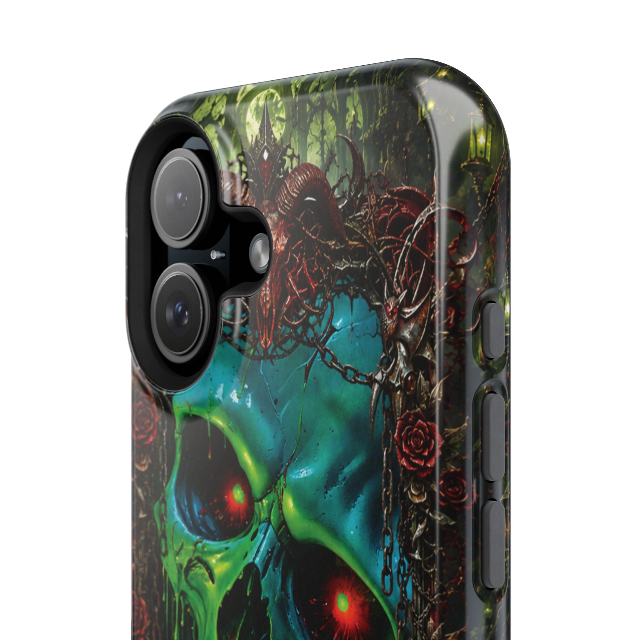 Skull Rose Phone Case – Gothic Impact-Resistant MagSafe-Compatible Cover