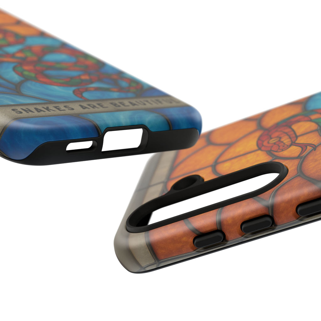 Snakes Are Beautiful Stained Glass Phone Case, Colorful Reptile Design Phone Cover, Nature Lovers Reptile Phone Case, Danger Noodle Case