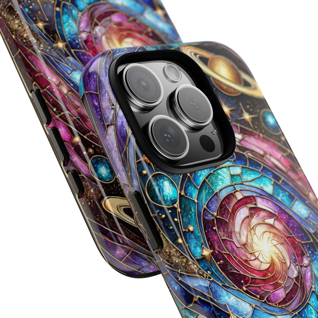 Galaxy Swirl Stained Glass Phone Case – Cosmic Celestial Cover